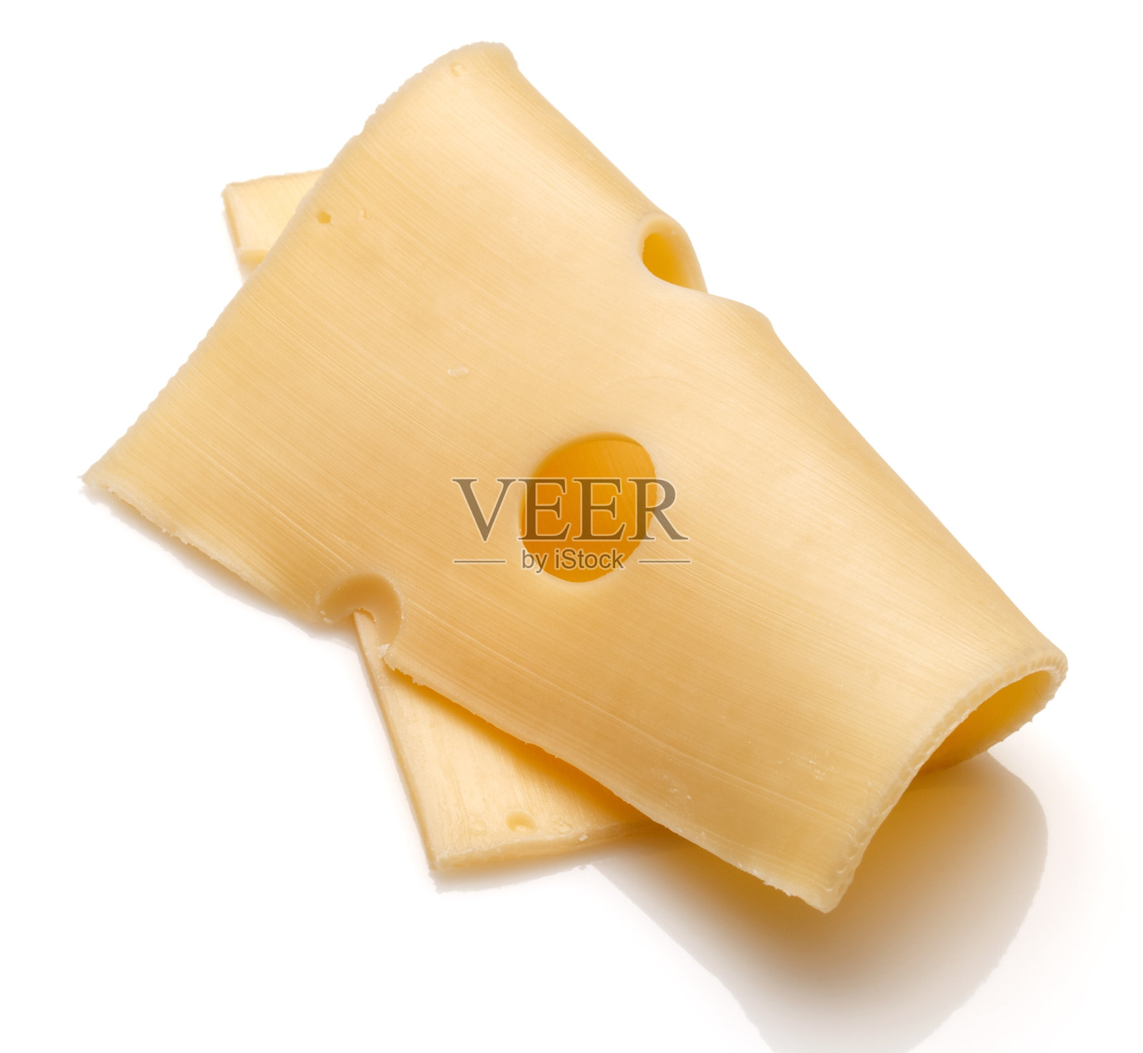 奶酪片孤立在白色背景切口照片摄影图片