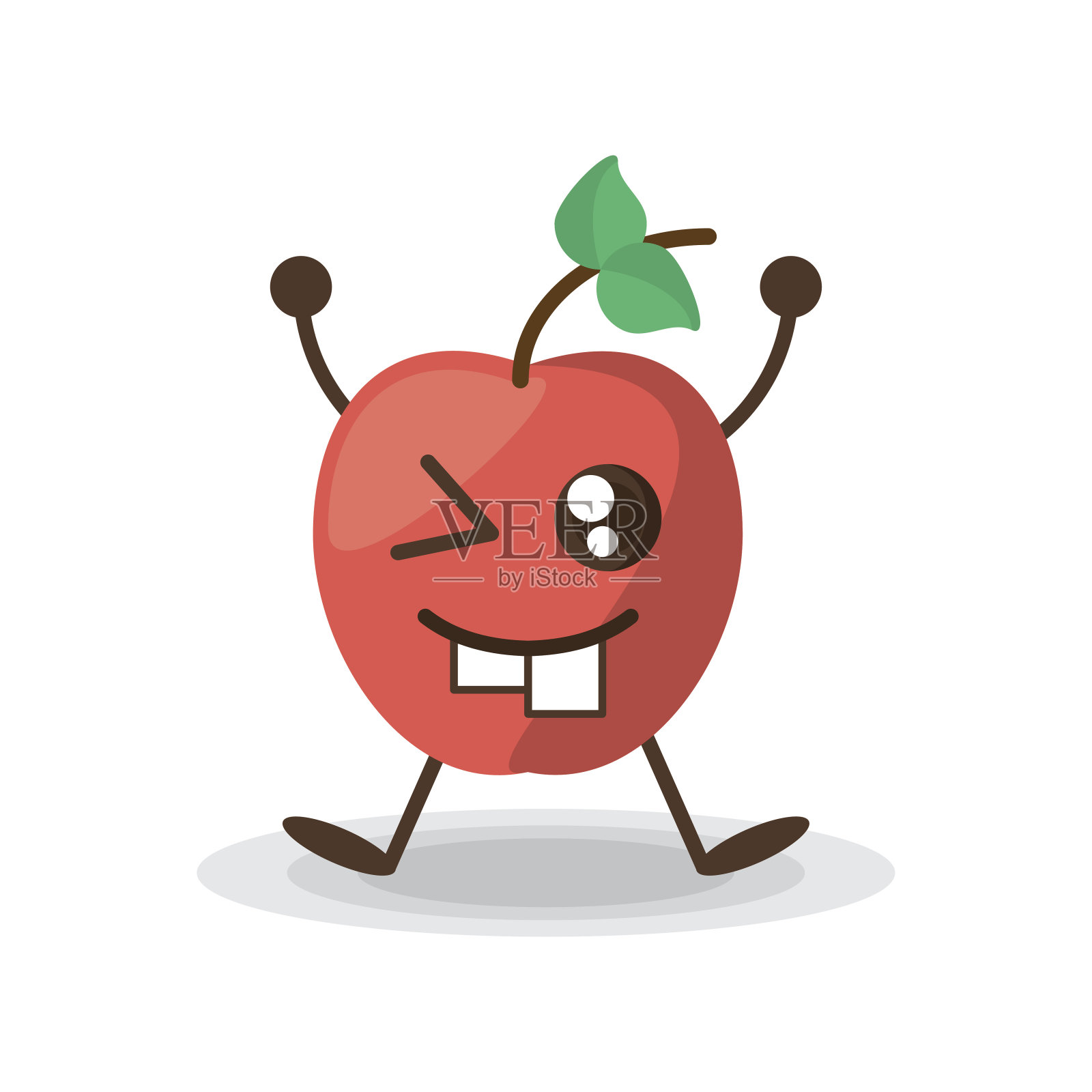 卡哇伊苹果水果保健插画图片素材