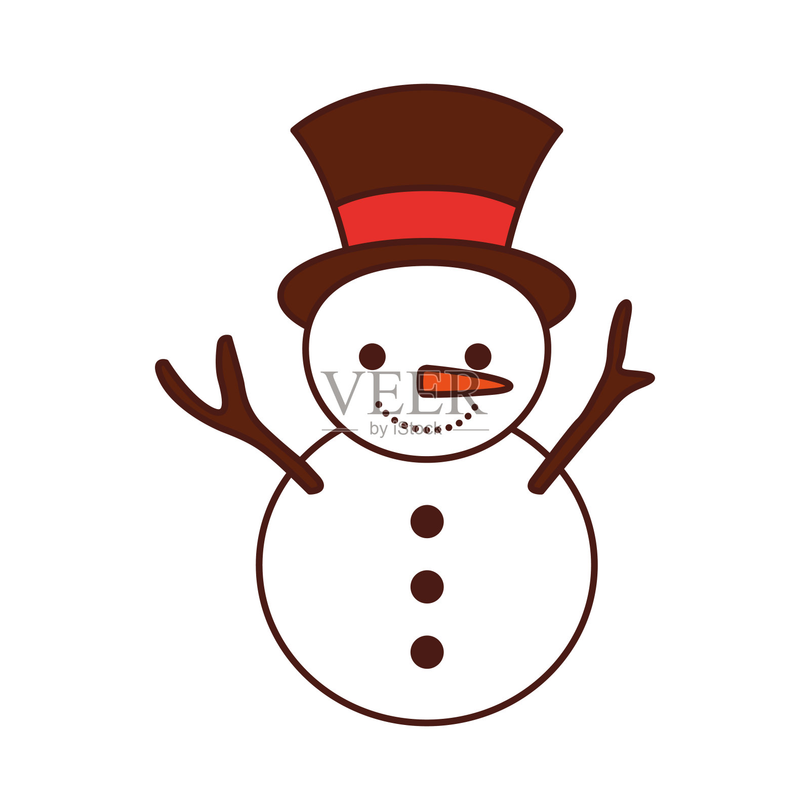 圣诞雪人卡通人物微笑冬天设计元素图片