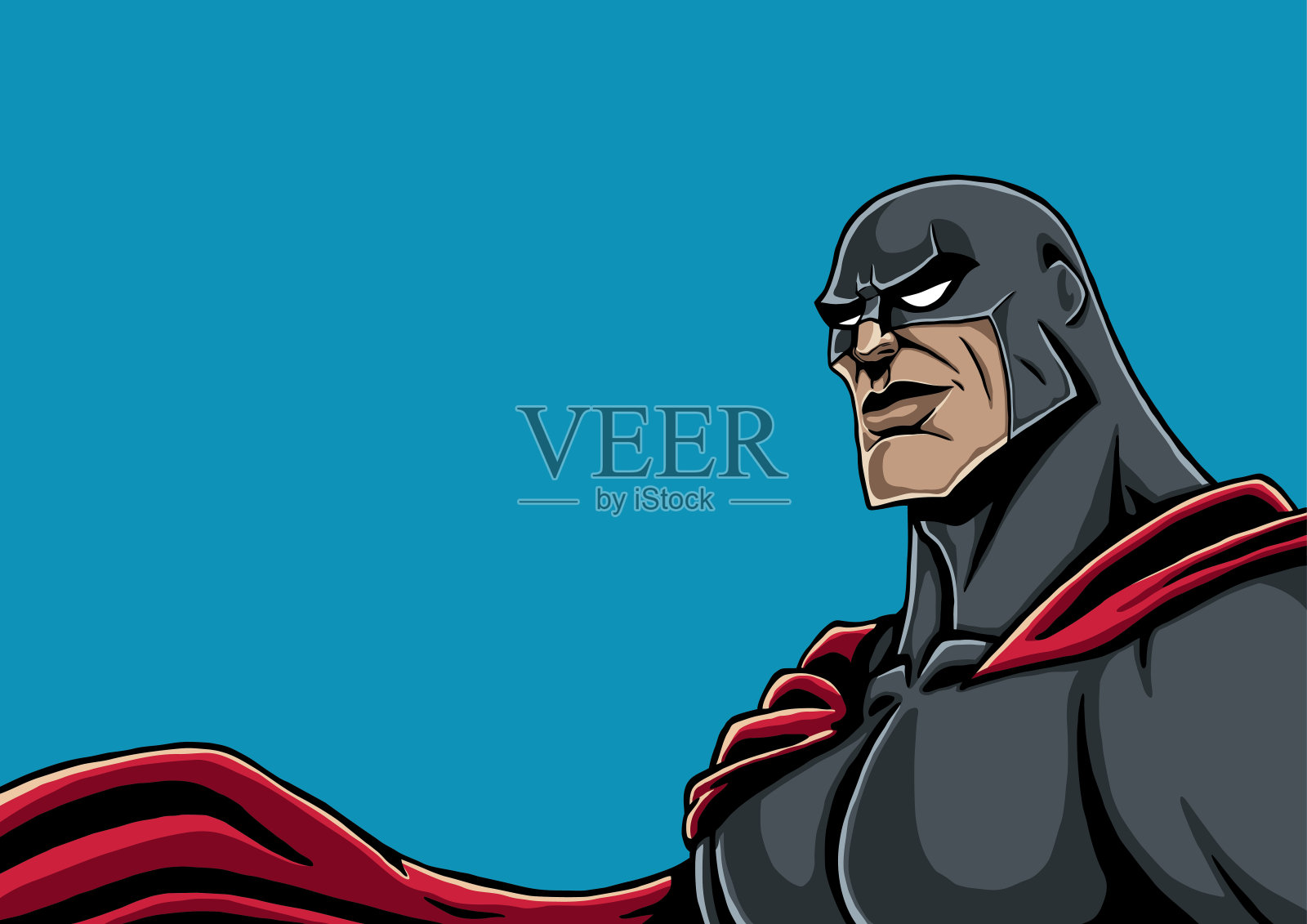 超级英雄肖像黑插画图片素材