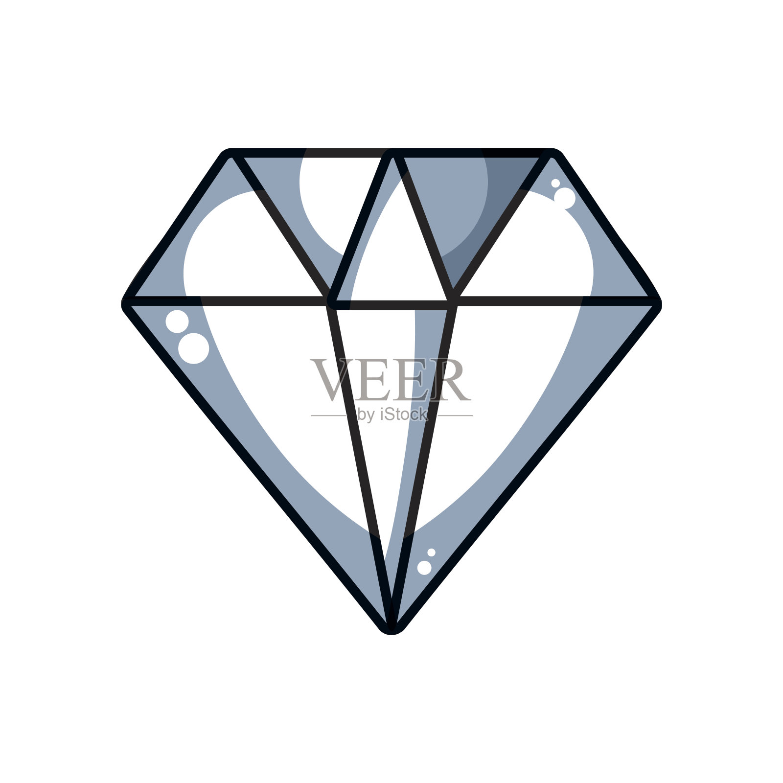 线条钻石宝石和水晶饰品插画图片素材