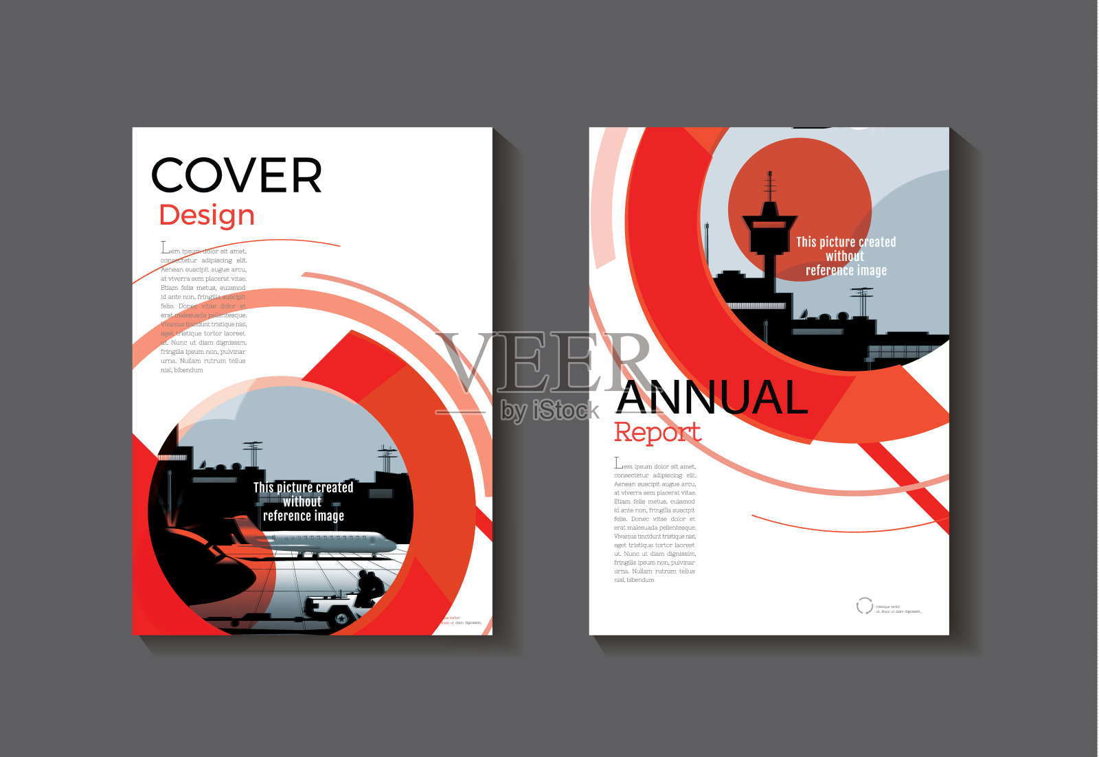 红圈抽象封面设计现代图书封面抽象小册子封面模板，年度报告，杂志和传单布局矢量a4设计模板素材