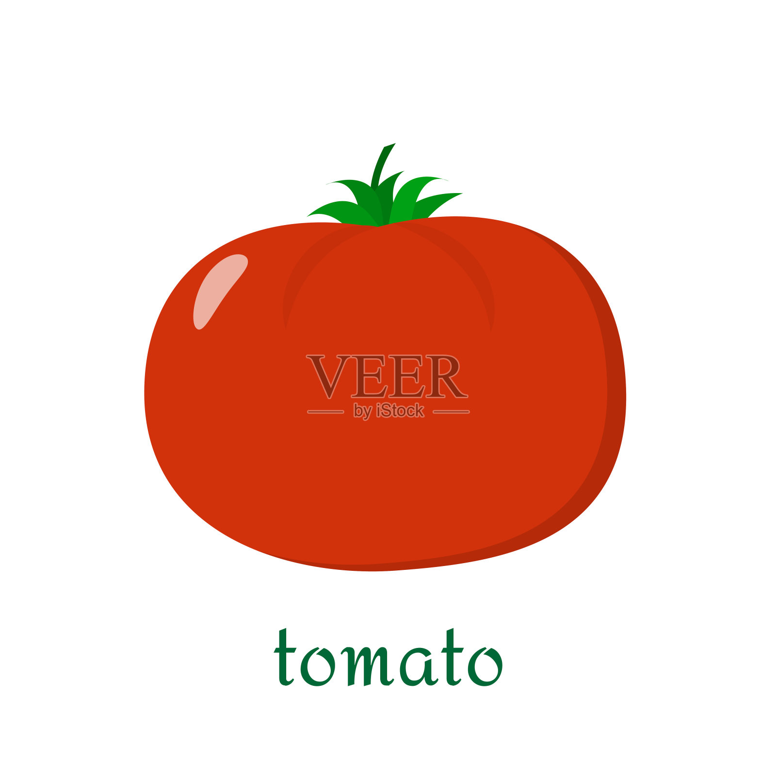 番茄。白色背景上孤立的蔬菜设计元素图片