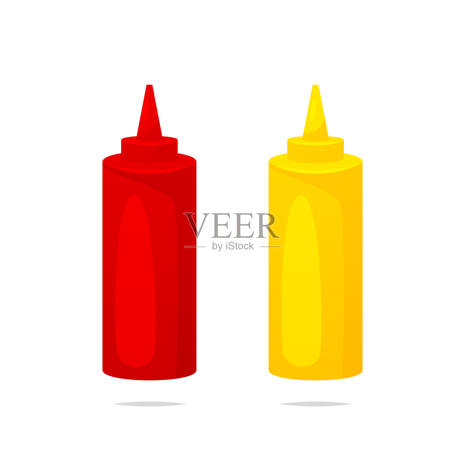 番茄酱和芥末矢量设计元素图片