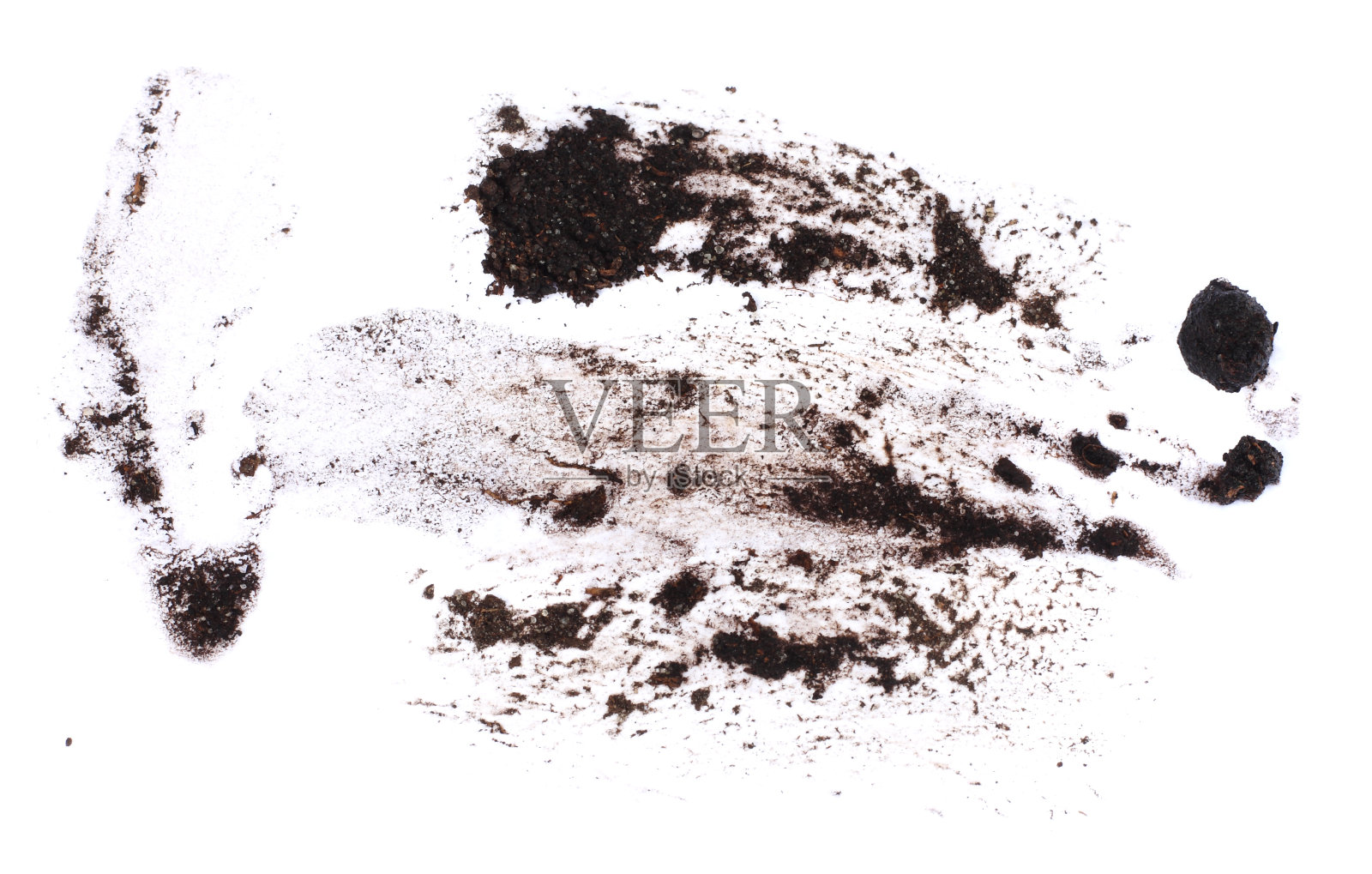 泥浆滴喷洒孤立的白色背景，与剪切路径照片摄影图片