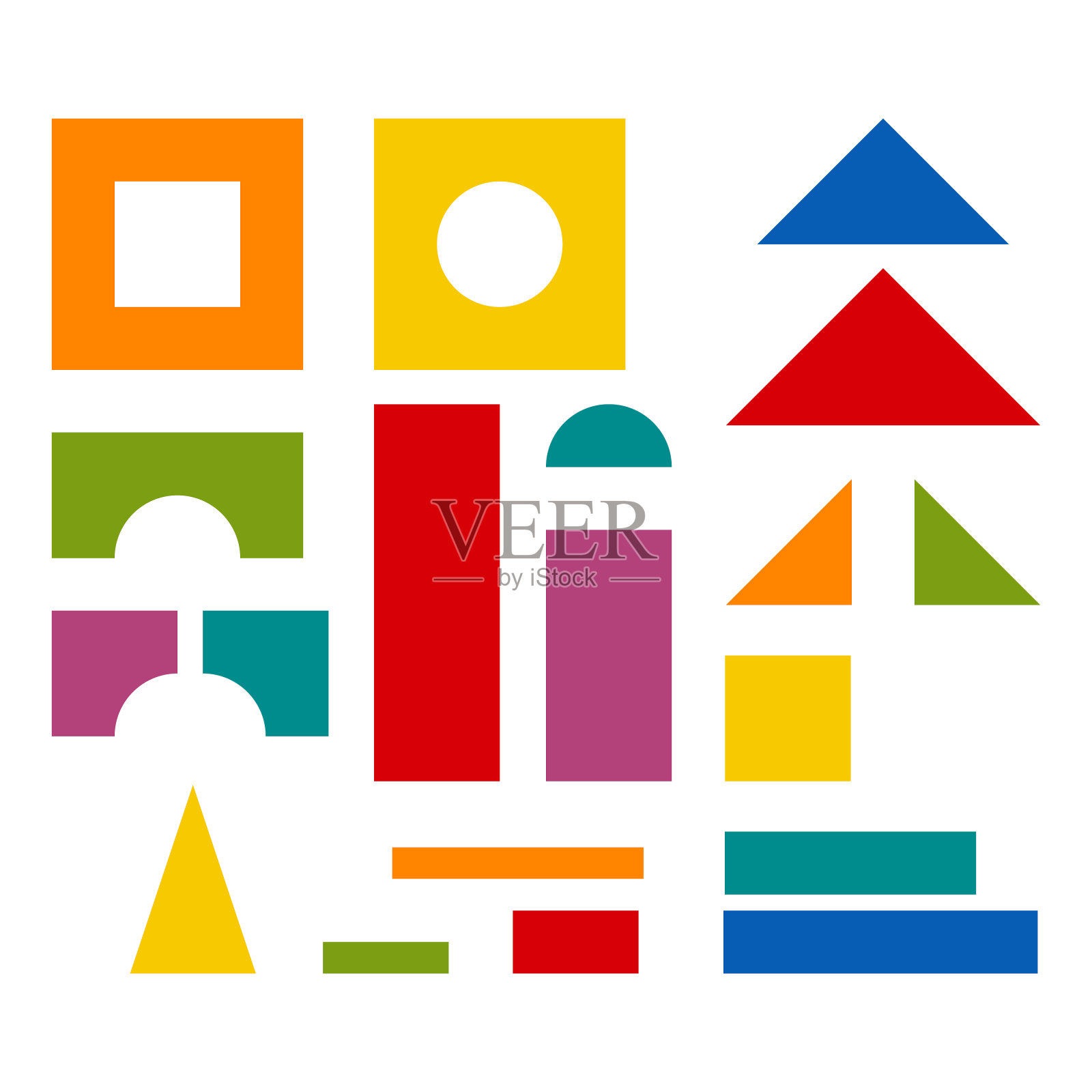 五颜六色的积木玩具细节塔的建设插画图片素材