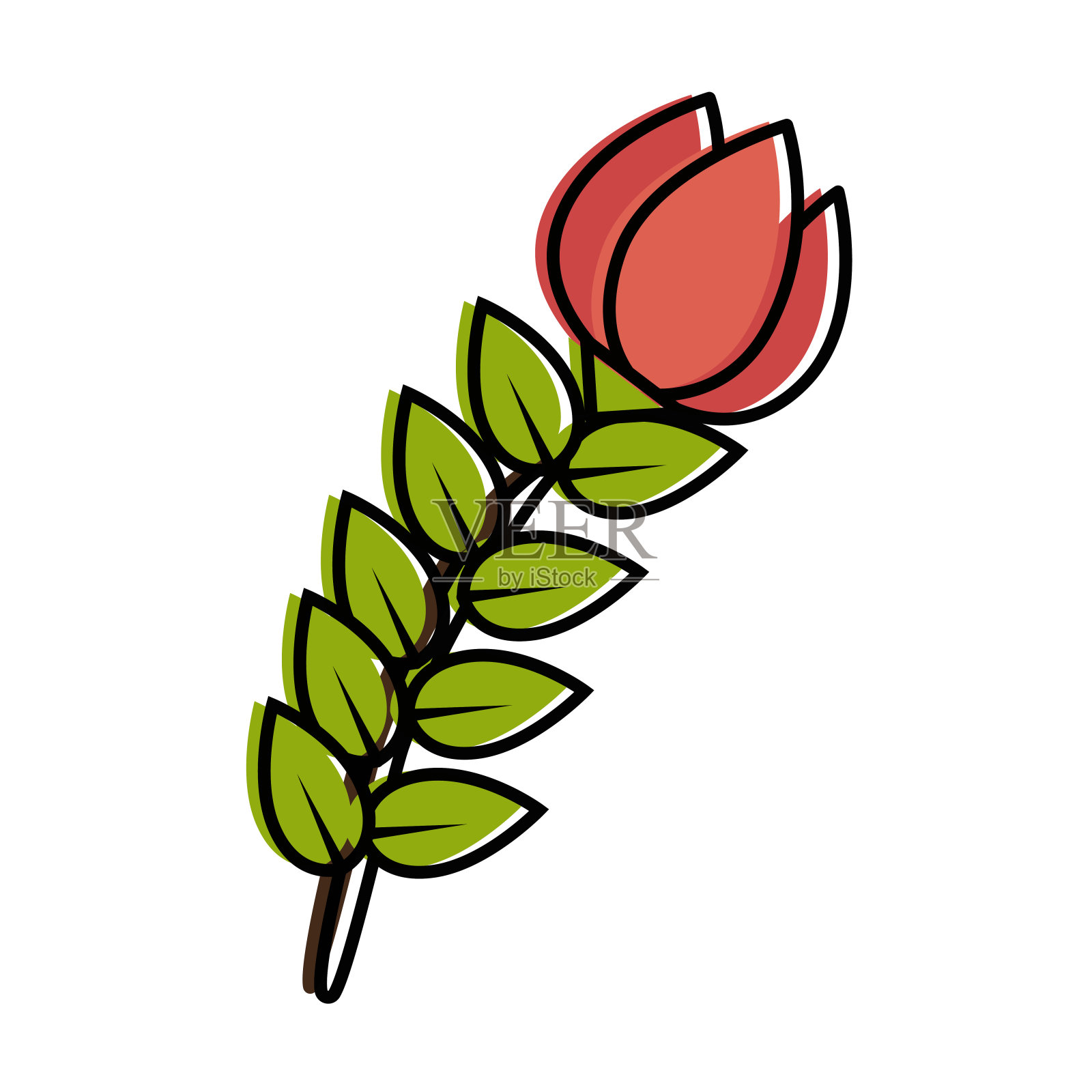 美丽的玫瑰孤立图标设计元素图片