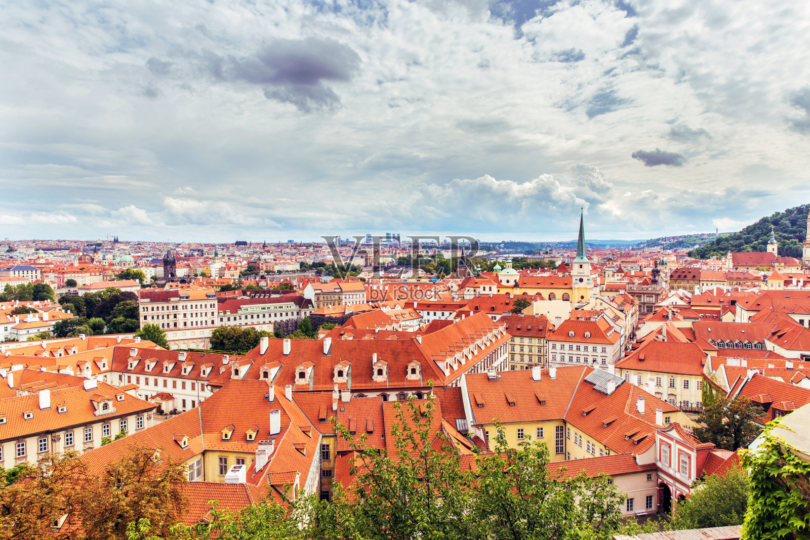 布拉格的美丽城市景观，捷克共和国照片摄影图片