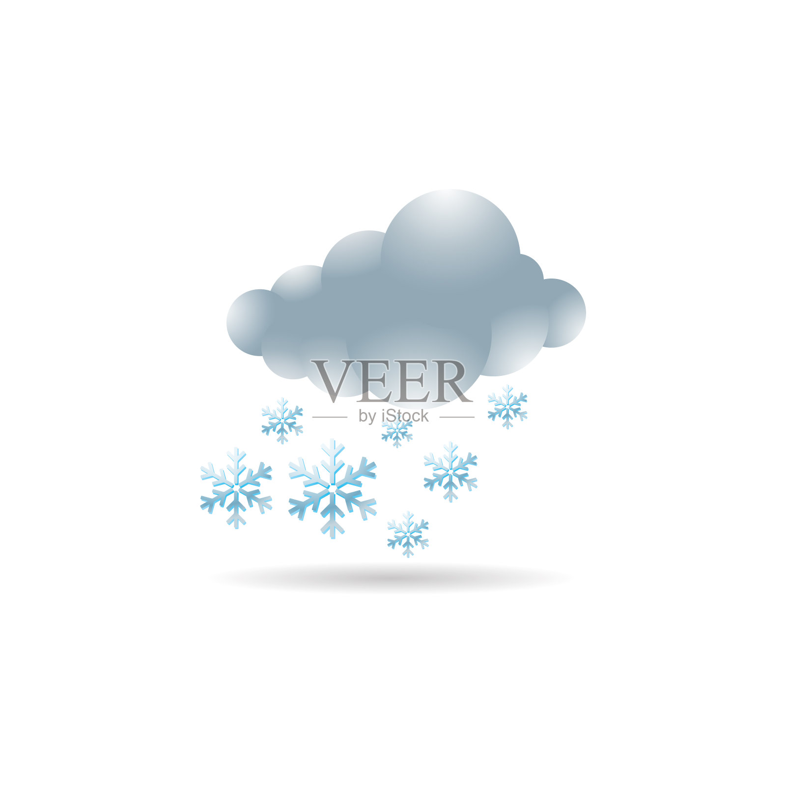 颜色图标-天气阴雪插画图片素材
