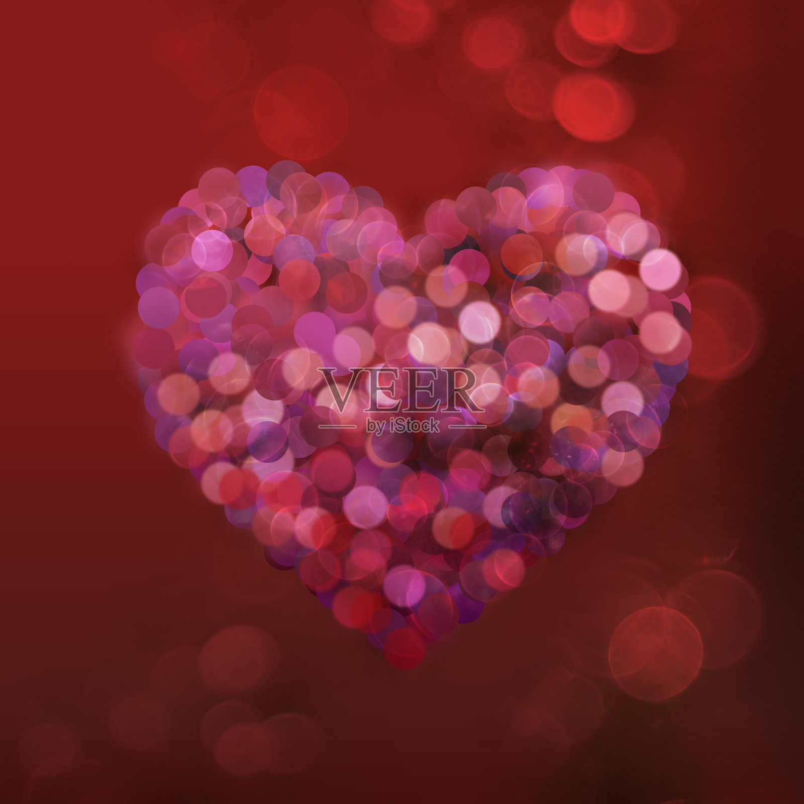 情人节的心具有闪闪发光的散景效果插画图片素材