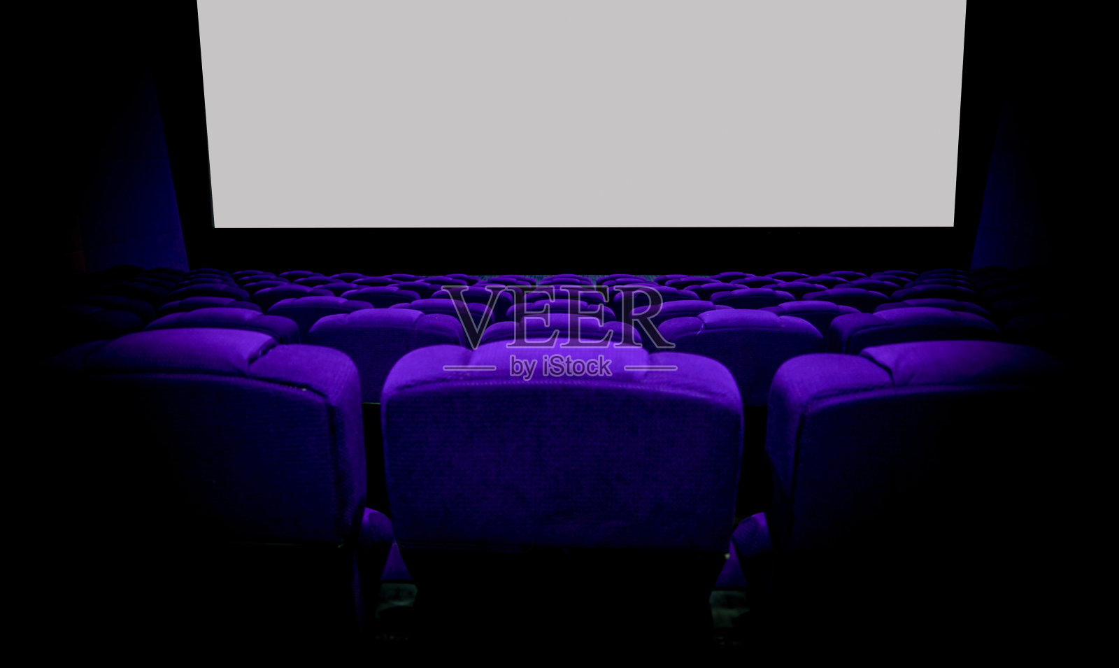 空电影电影院，没有人，紫颜色照片摄影图片
