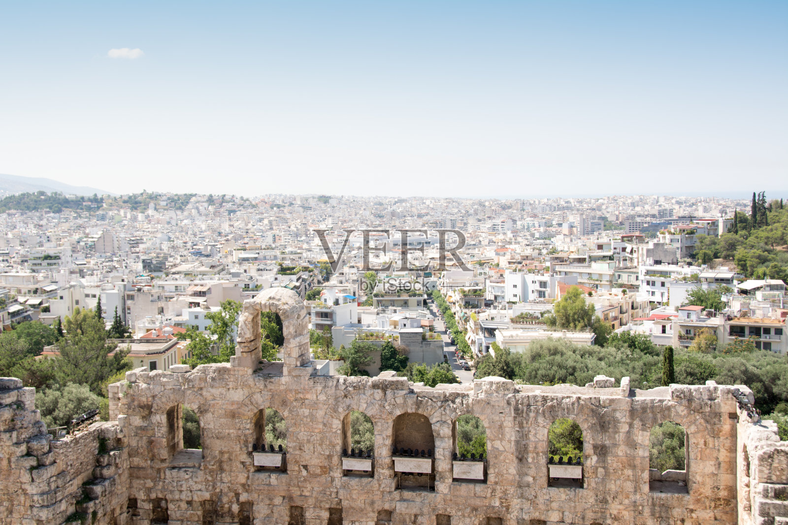 雅典卫城的全景图照片摄影图片