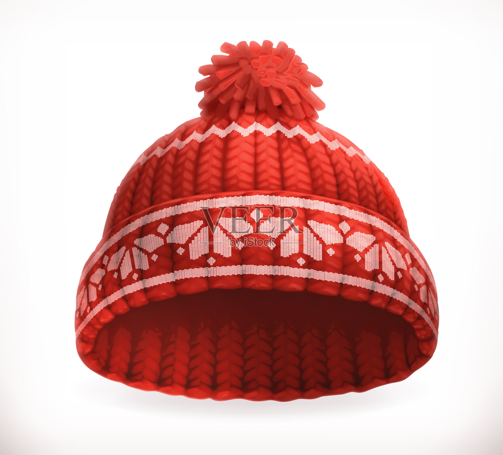 红色冬季针织帽设计元素图片