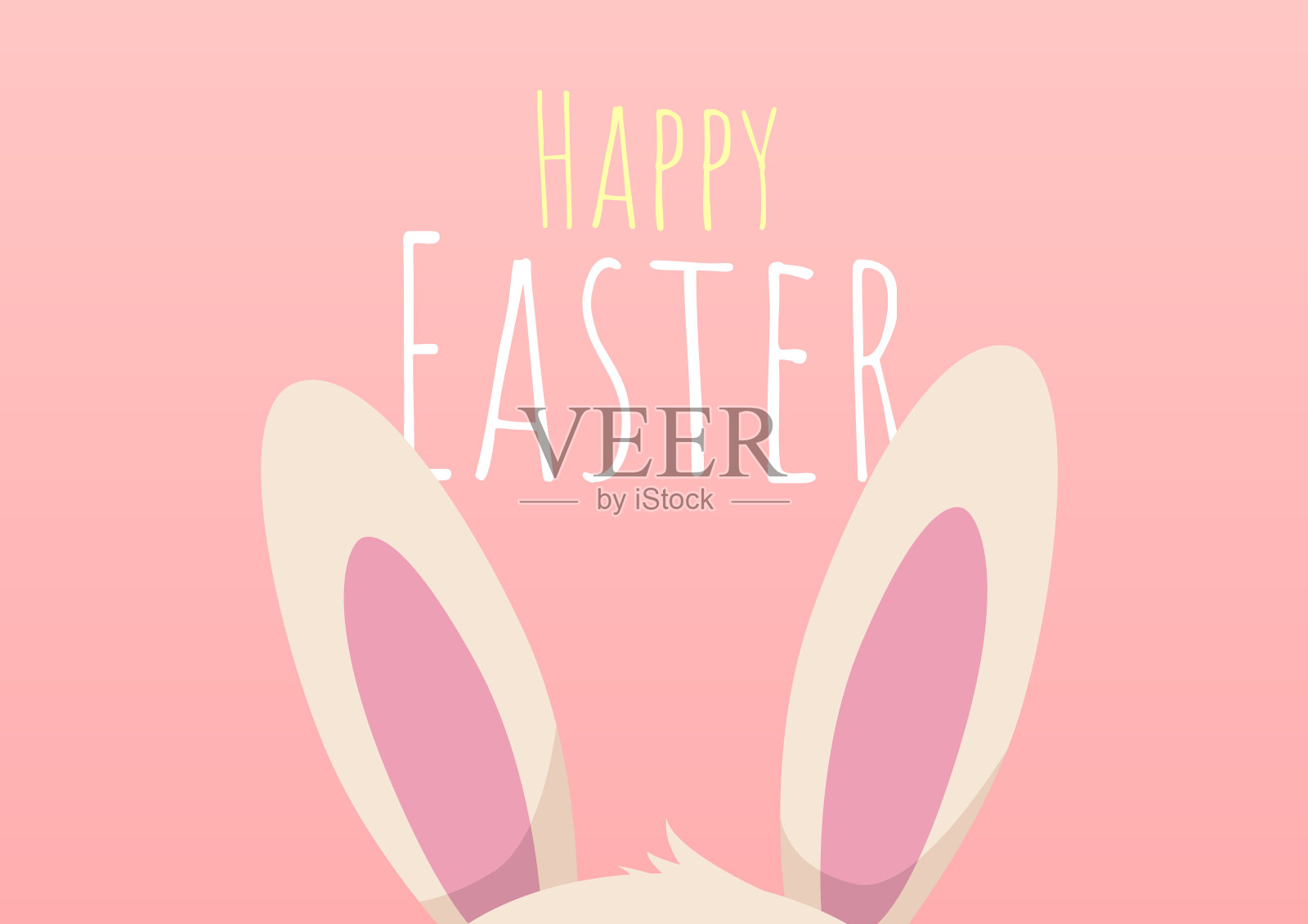 带有复活节兔子的复活节贺卡插画图片素材