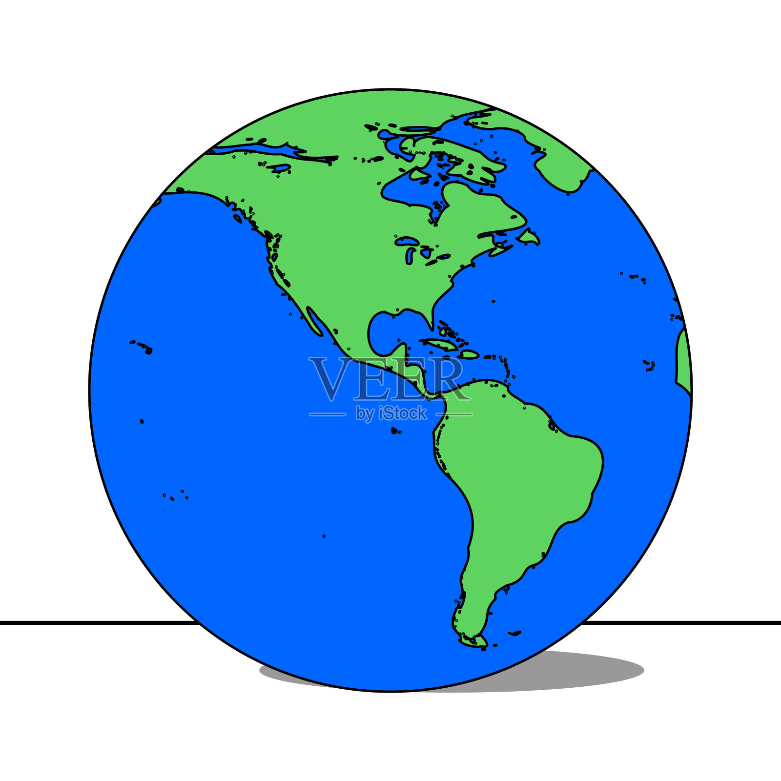 地球图解-北美洲和南美洲一面插画图片素材