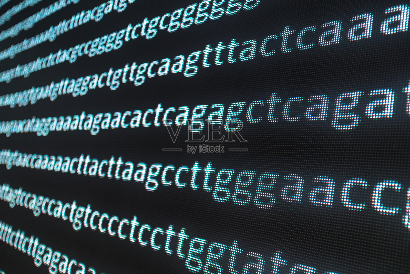 LED显示屏上的DNA序列照片摄影图片