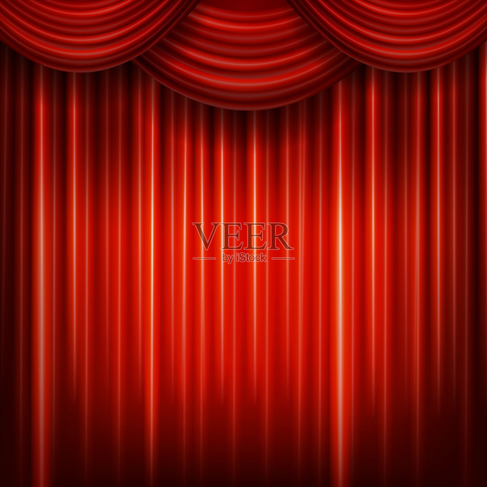 剧院里带亮点的红色窗帘插画图片素材