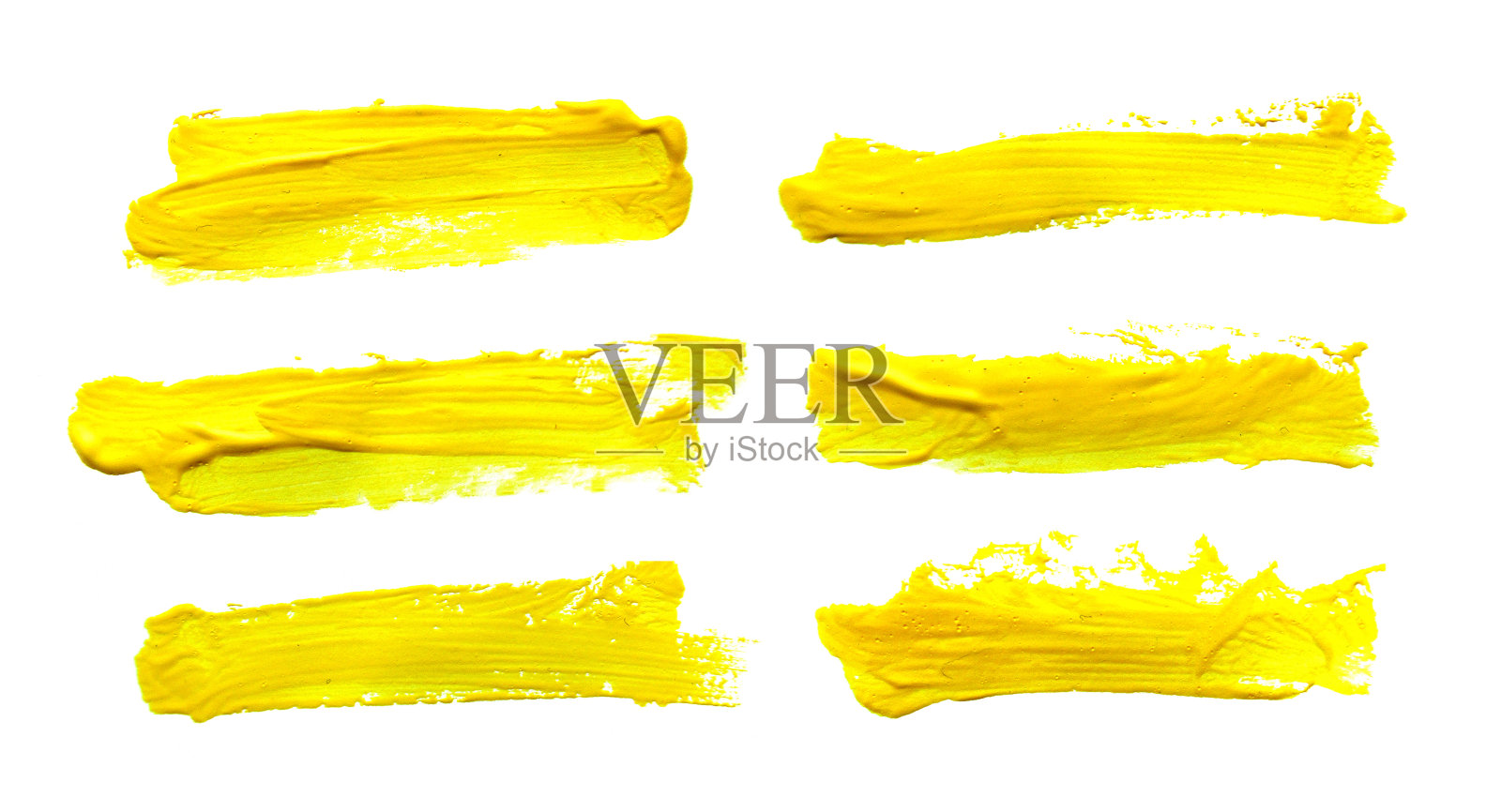 一套黄色抽象水粉笔触插画图片素材