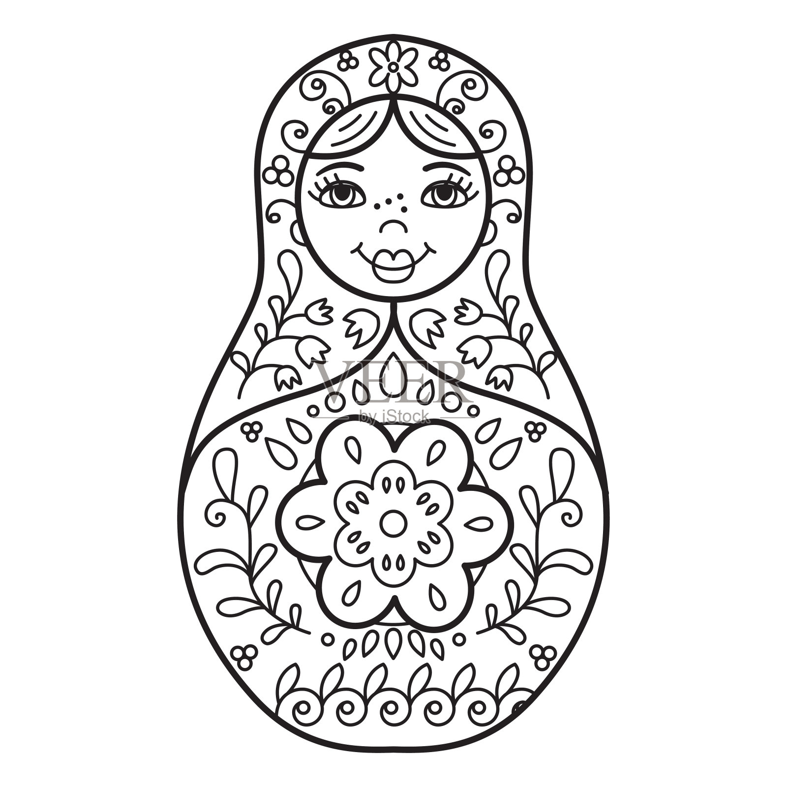 俄罗斯传统套娃(俄罗斯套娃)。插画图片素材