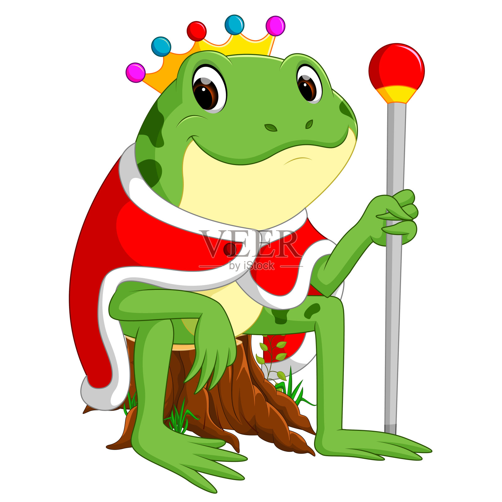 绿色的树冠蛙插画图片素材