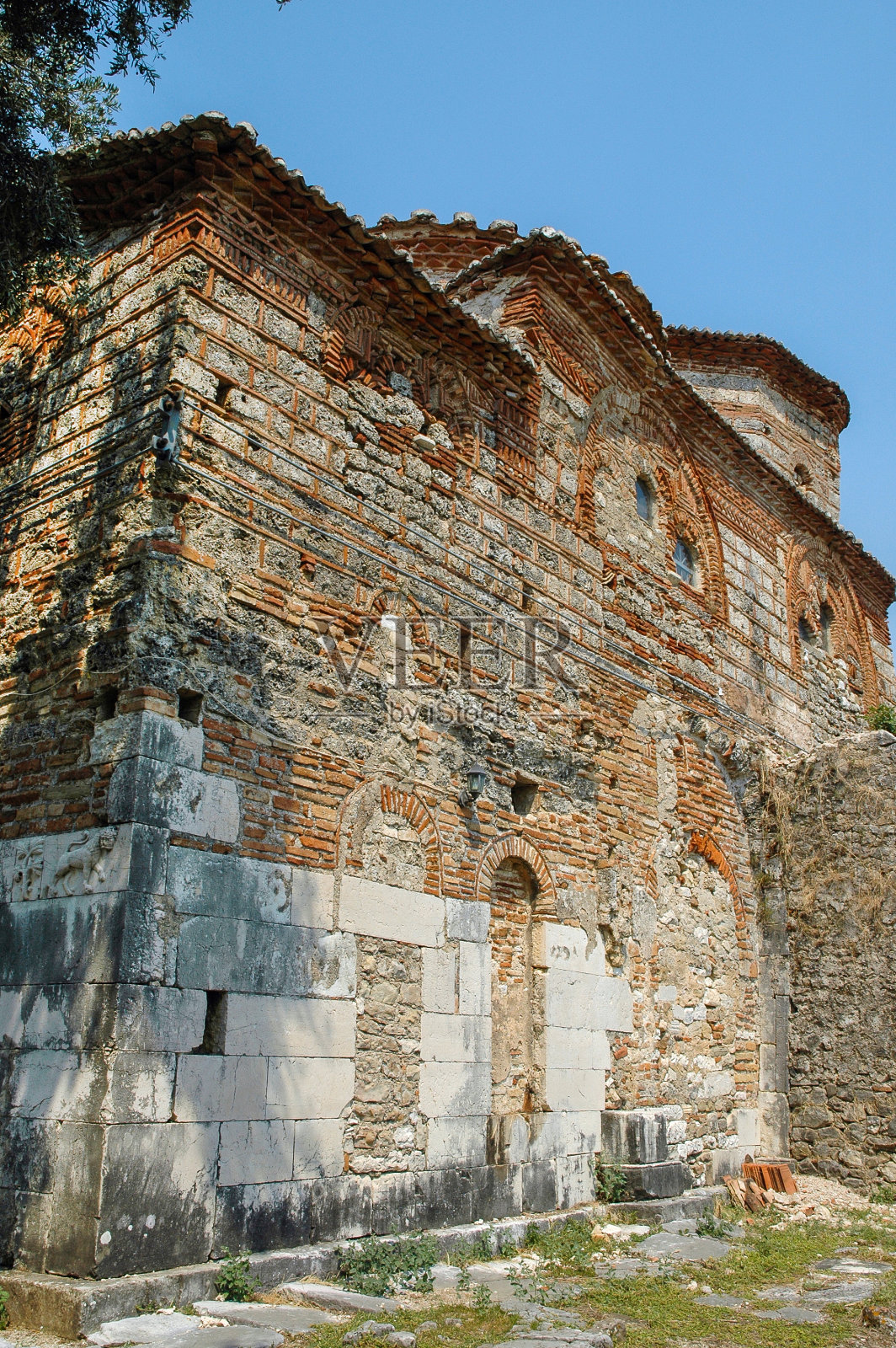 罗马式风格的教堂。Mesopotam,阿尔巴尼亚照片摄影图片