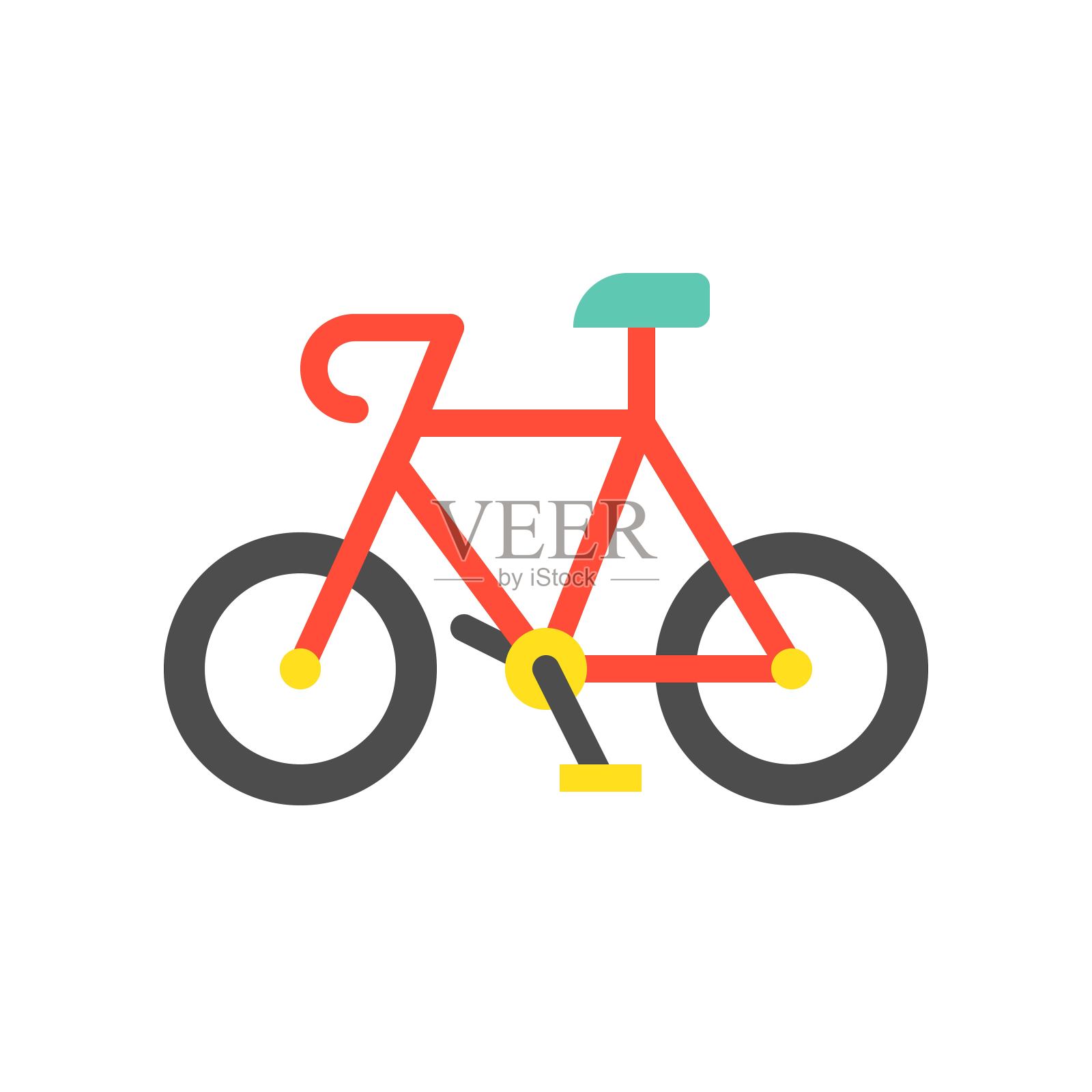 自行车平图标插画图片素材