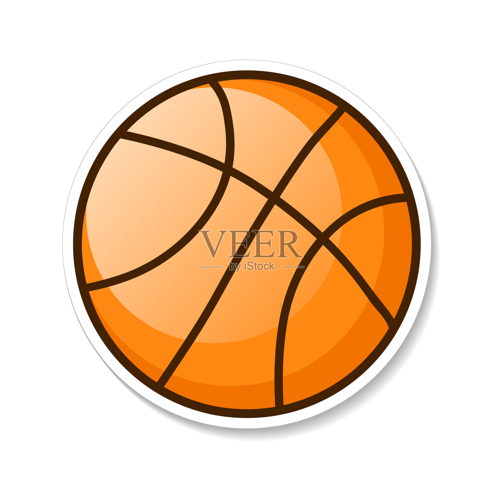 橙色篮球矢量插图。每股收益10插画图片素材