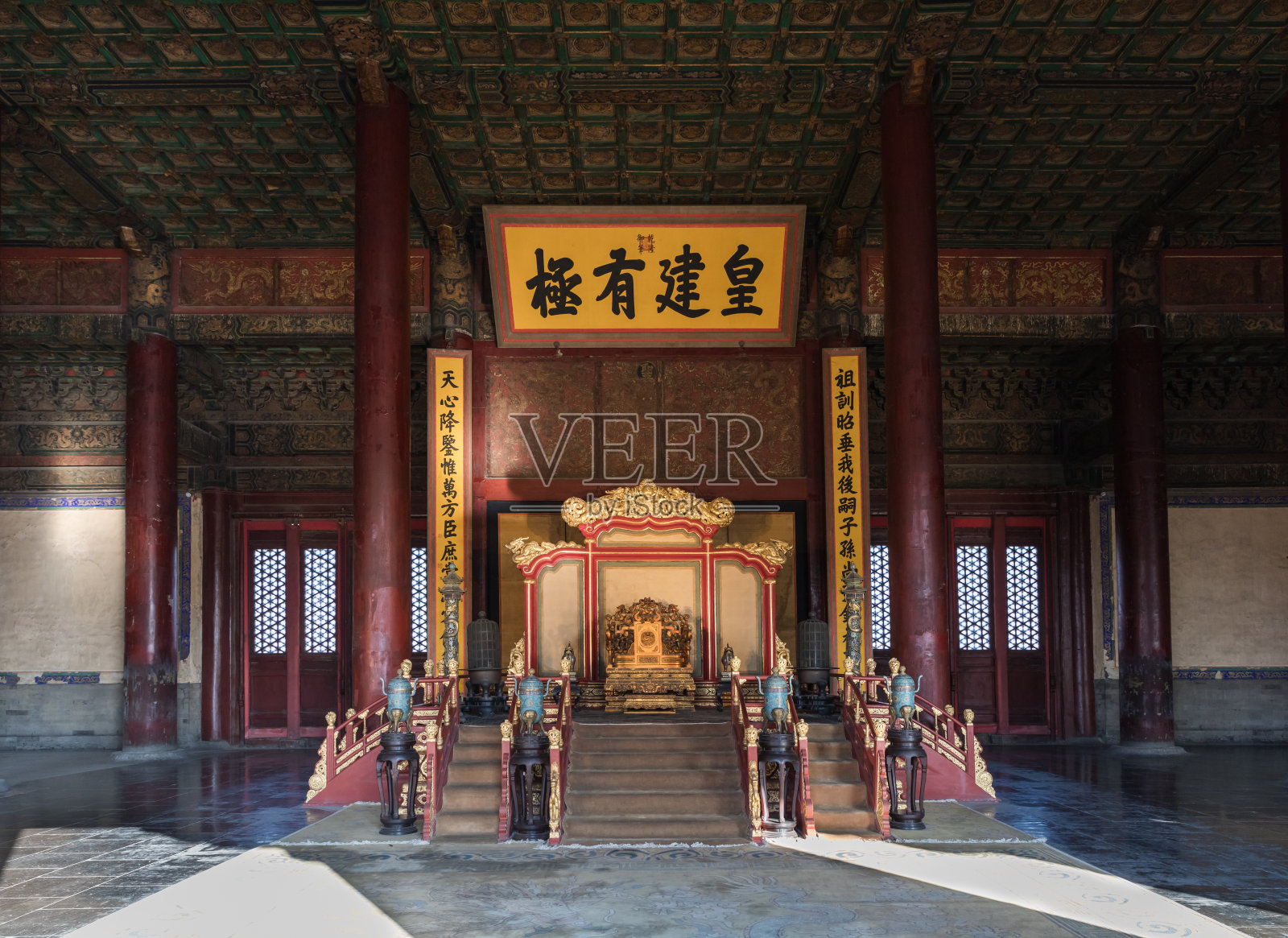 紫禁城保和殿的宝座照片摄影图片