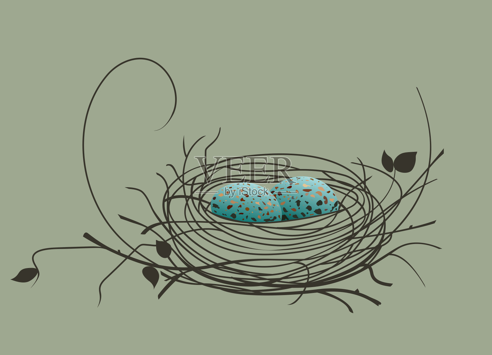 鸟蛋在巢里设计模板素材