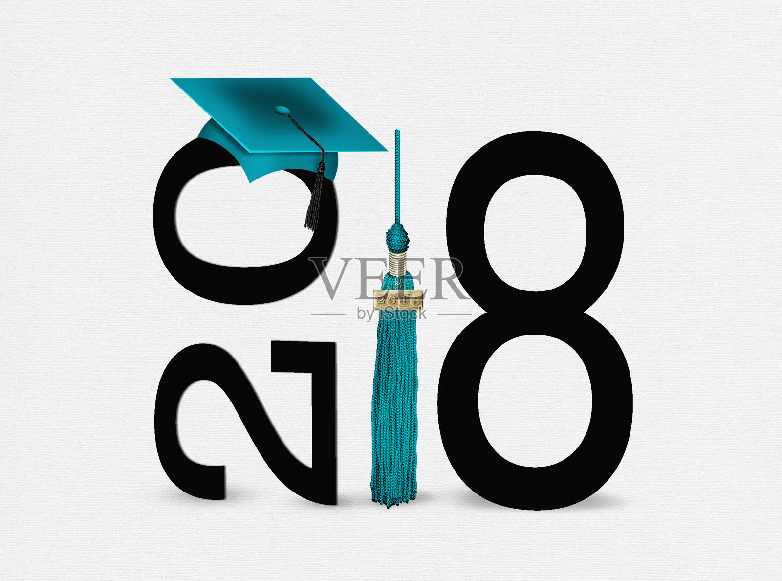 蓝绿色毕业帽上的黑色文字照片摄影图片