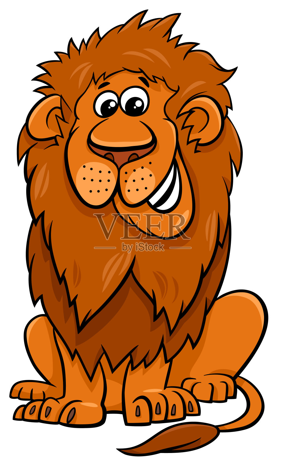 狮子动物人物卡通插图插画图片素材