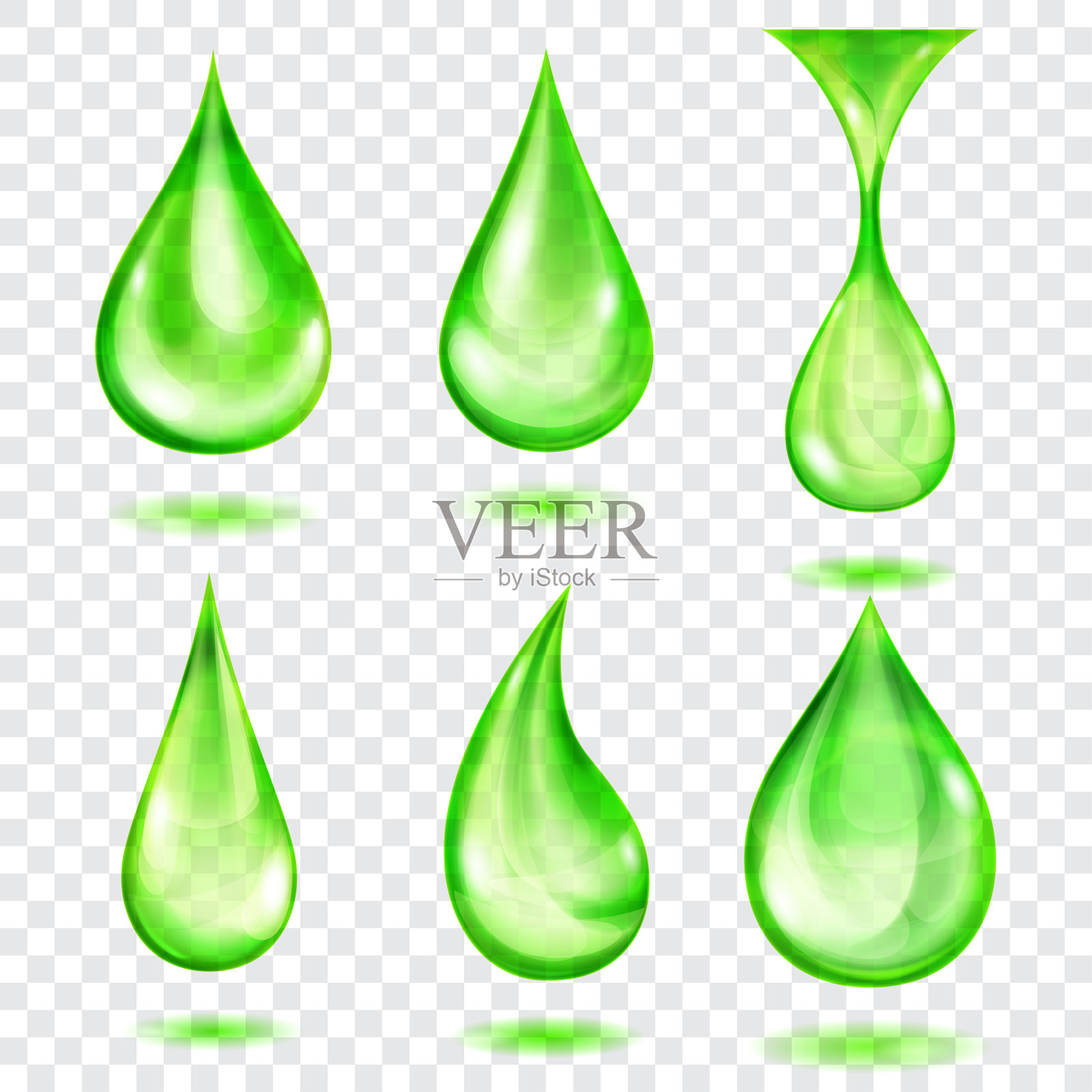 半透明的绿色滴设计元素图片