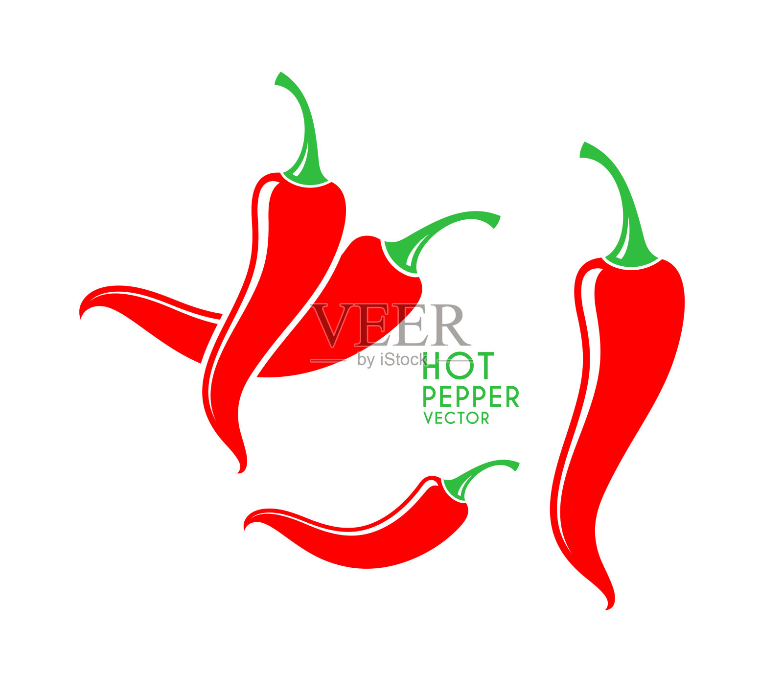 红辣椒。白色背景上的红辣椒。矢量图插画图片素材