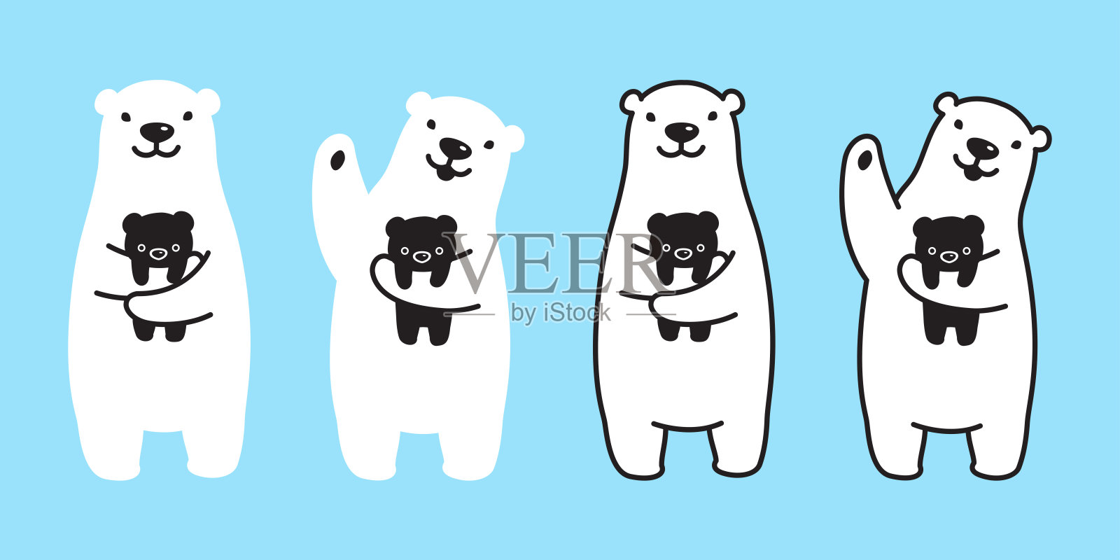 熊向量北极熊熊猫标志图标儿童插图人物卡通涂鸦插画图片素材
