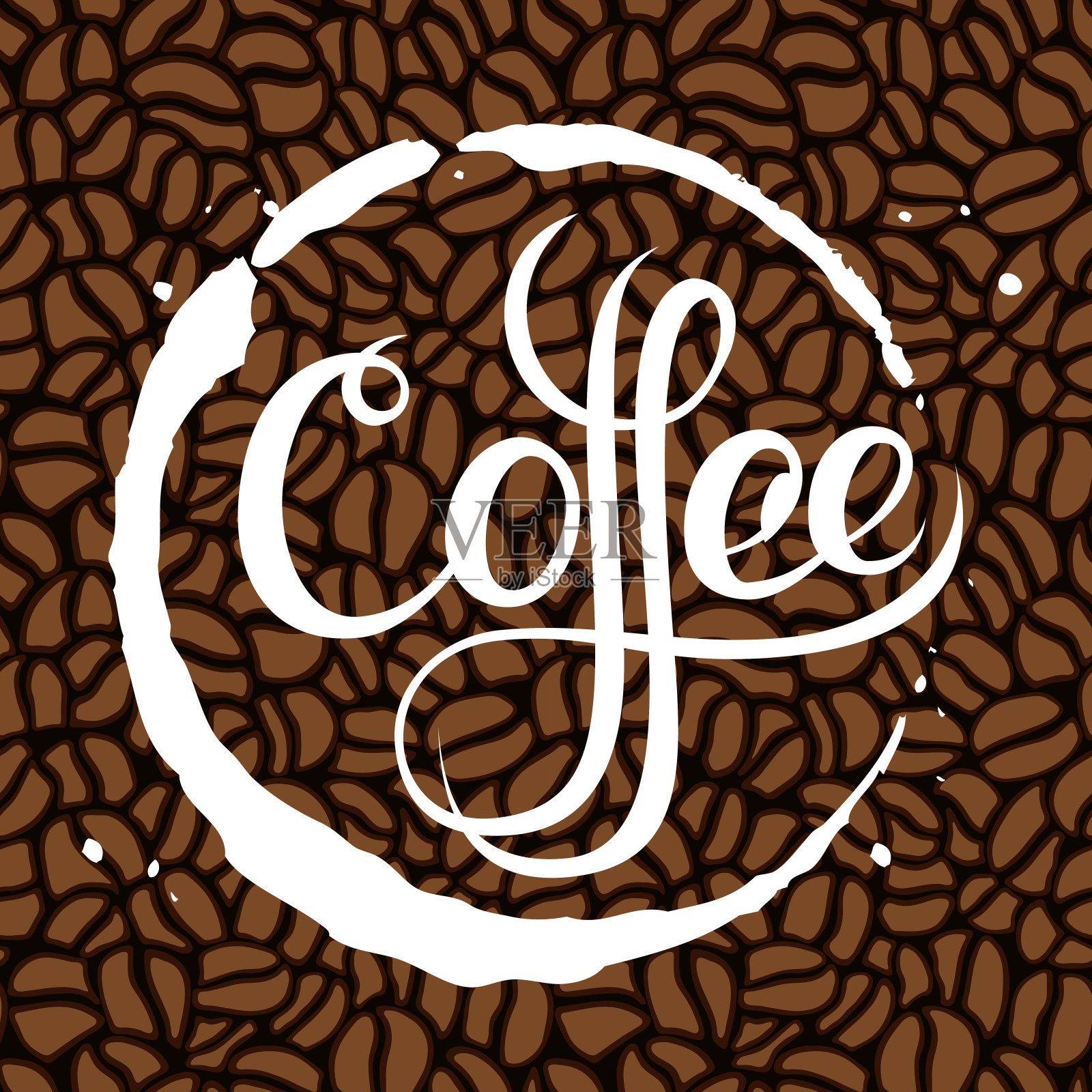 咖啡渍，孤立在白色背景。插画图片素材