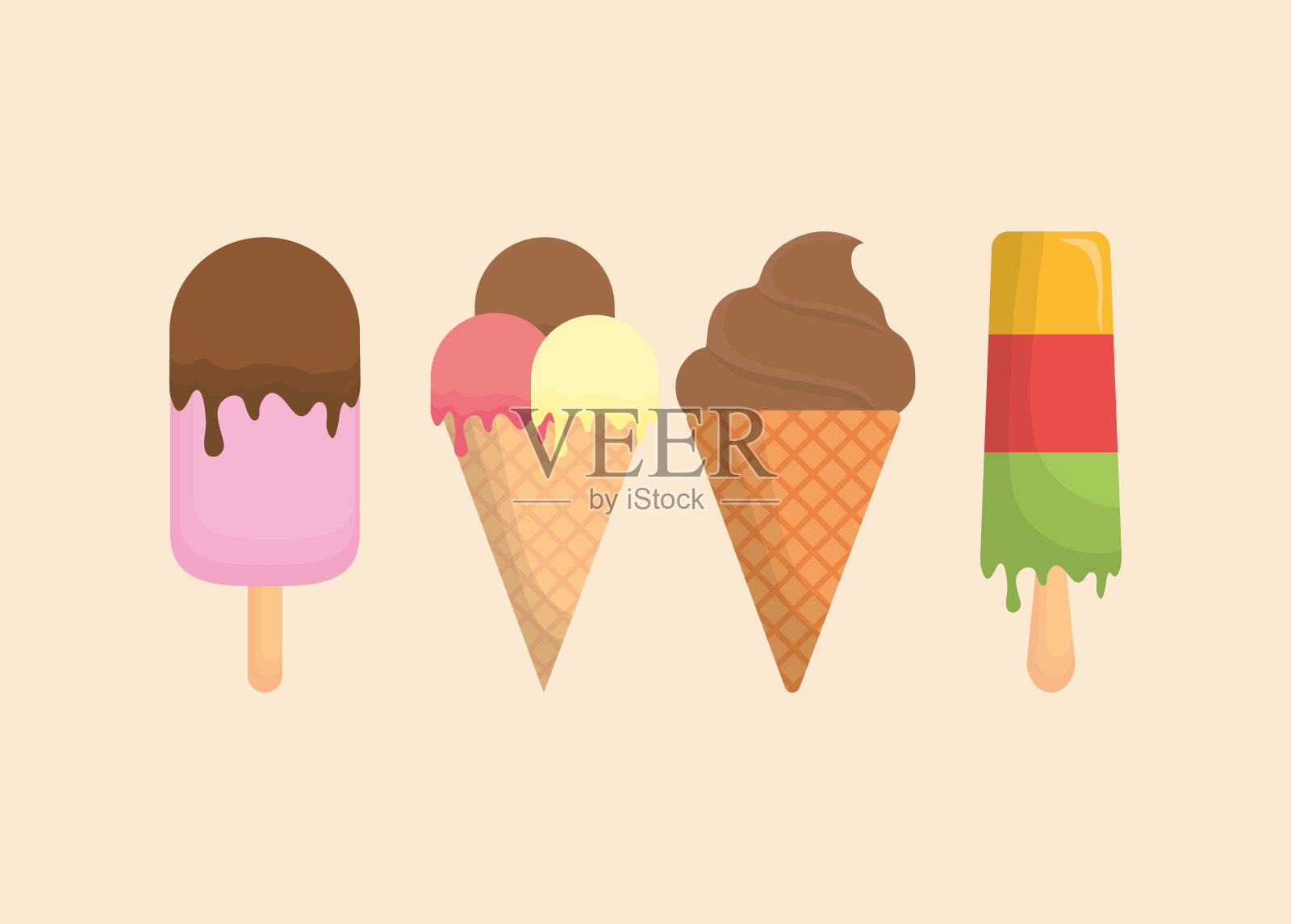 冰淇淋的设计插画图片素材