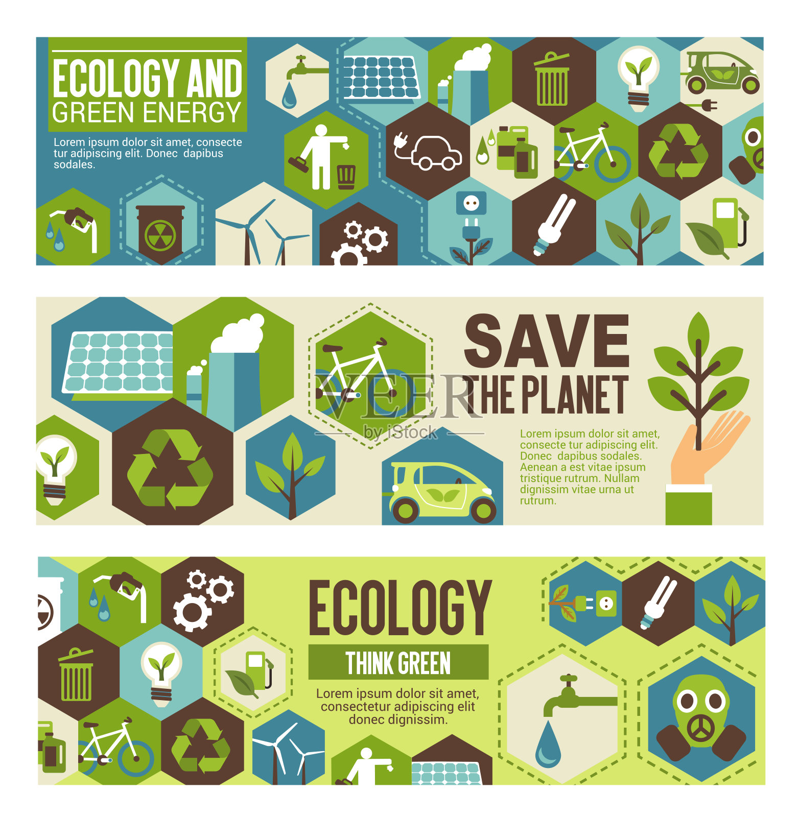 生态绿色能源生态横幅设计插画图片素材