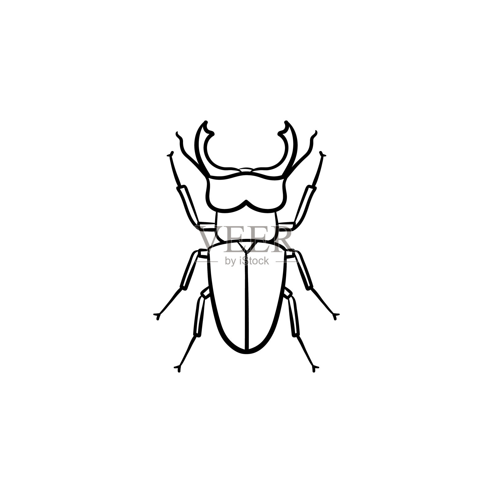 甲虫手绘草图图标设计元素图片