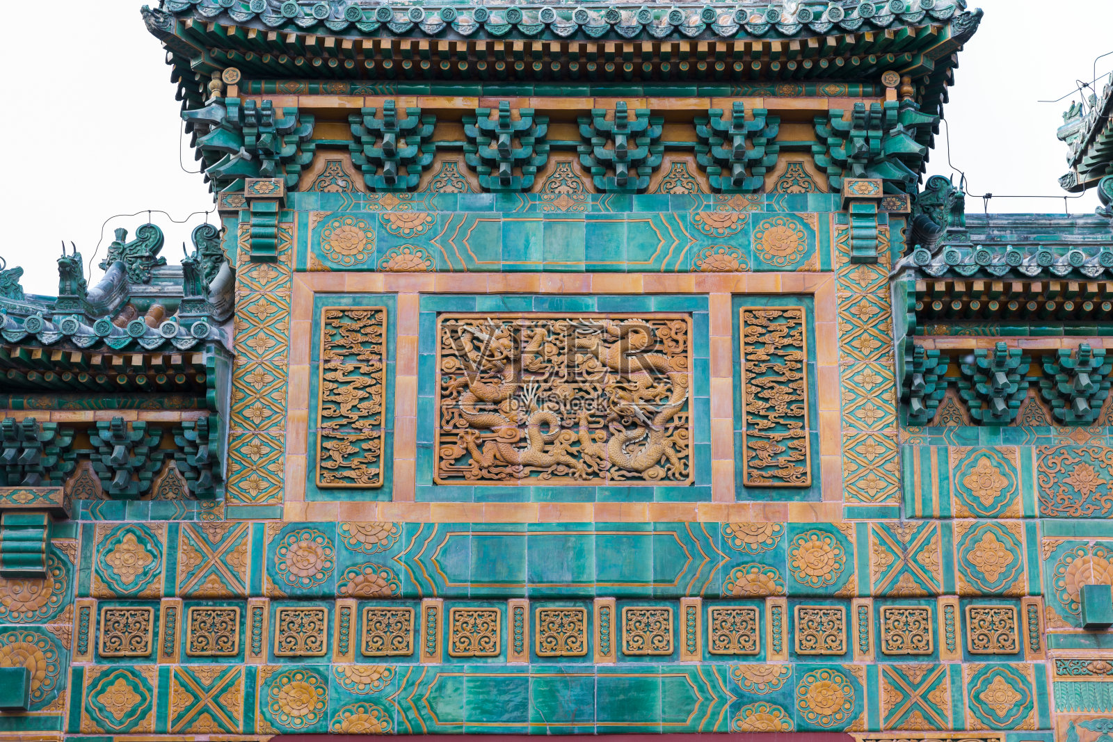 中式龙建筑装饰照片摄影图片