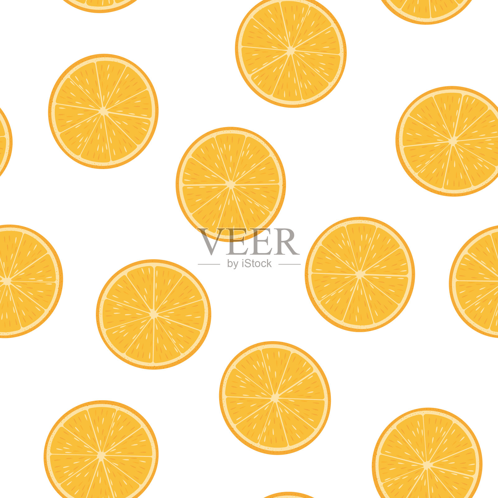 无缝图案从切一半的橙子设计元素图片