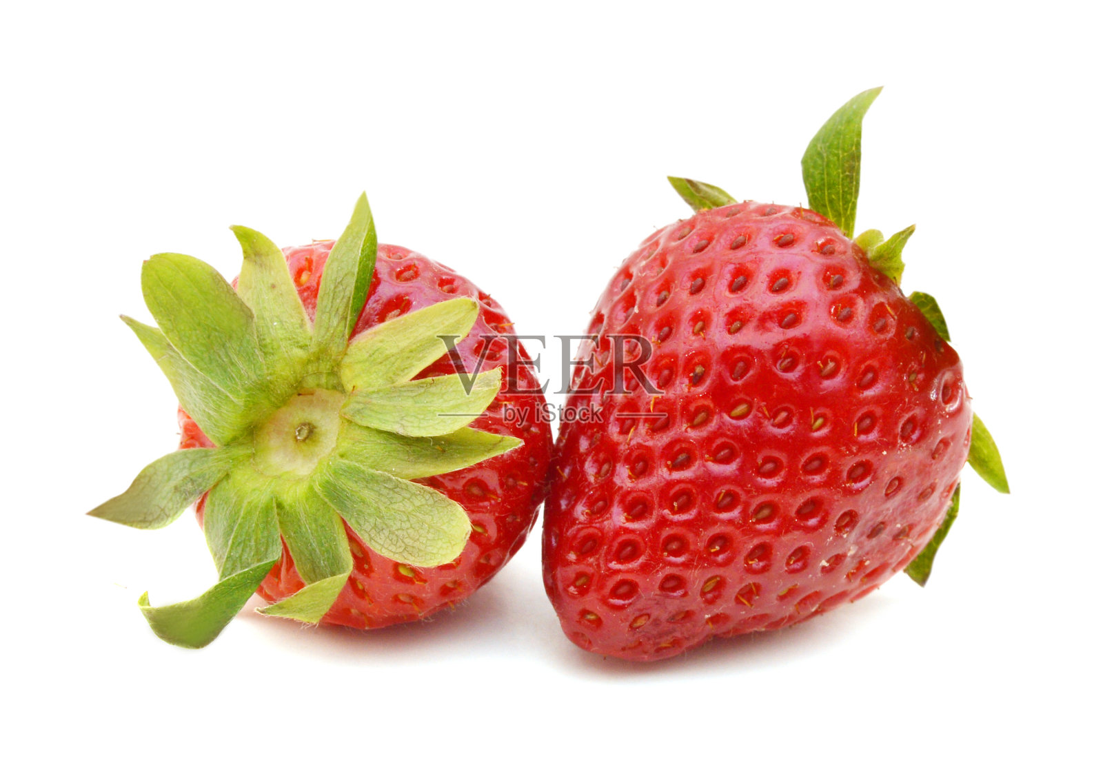 开胃的草莓。孤立在白色背景上。照片摄影图片
