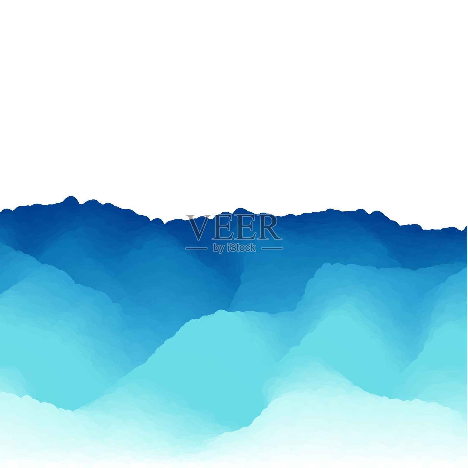 抽象图形海洋背景与蓝色波浪纹理- eps8矢量插图插画图片素材