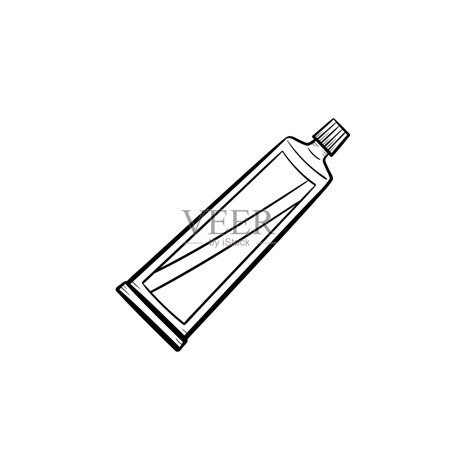牙膏管手绘轮廓涂鸦图标插画图片素材