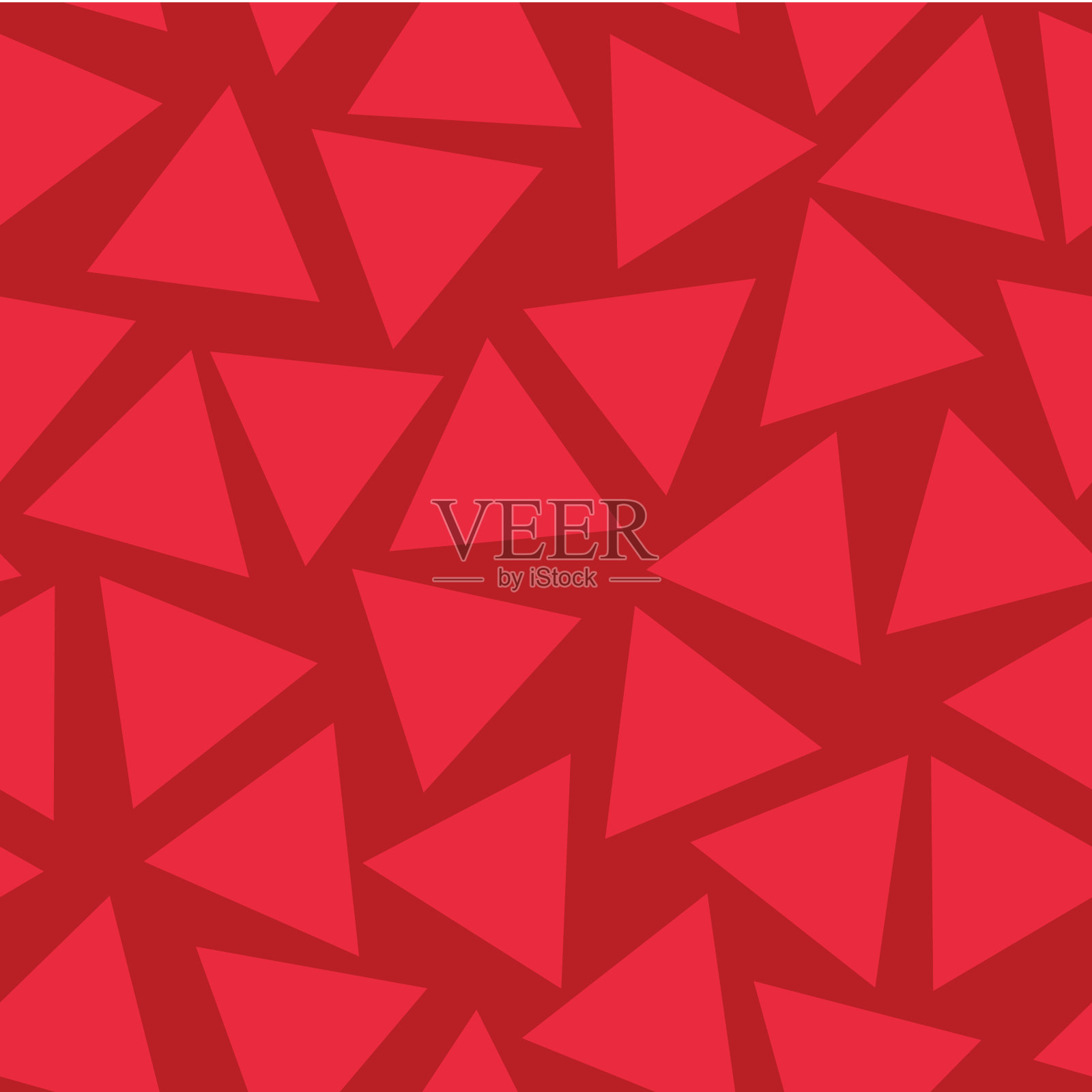 三角形随机放置浅红色在深红色的背景。无缝的矢量模式。插画图片素材