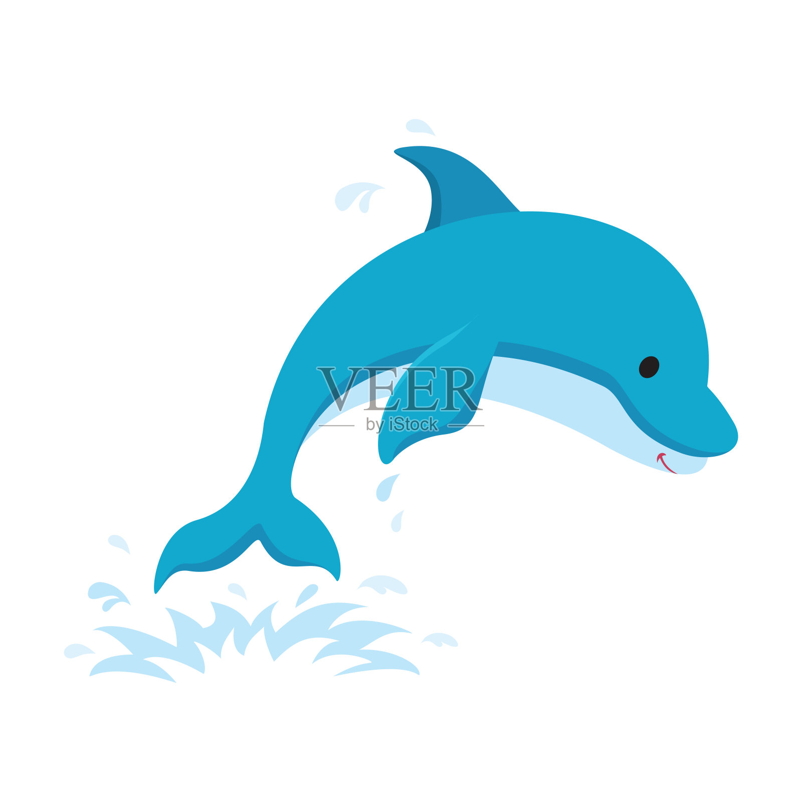海豚跳出水面设计元素图片