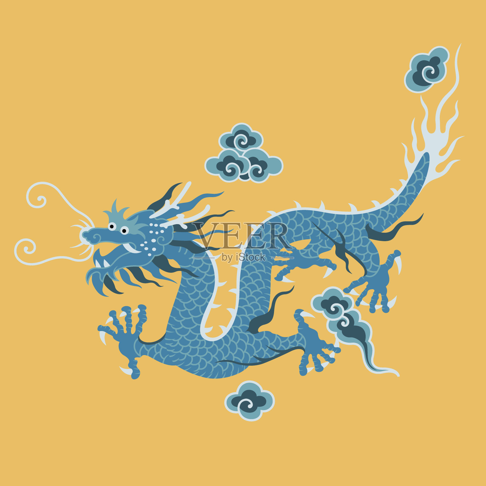 中国传统模式(龙)插画图片素材