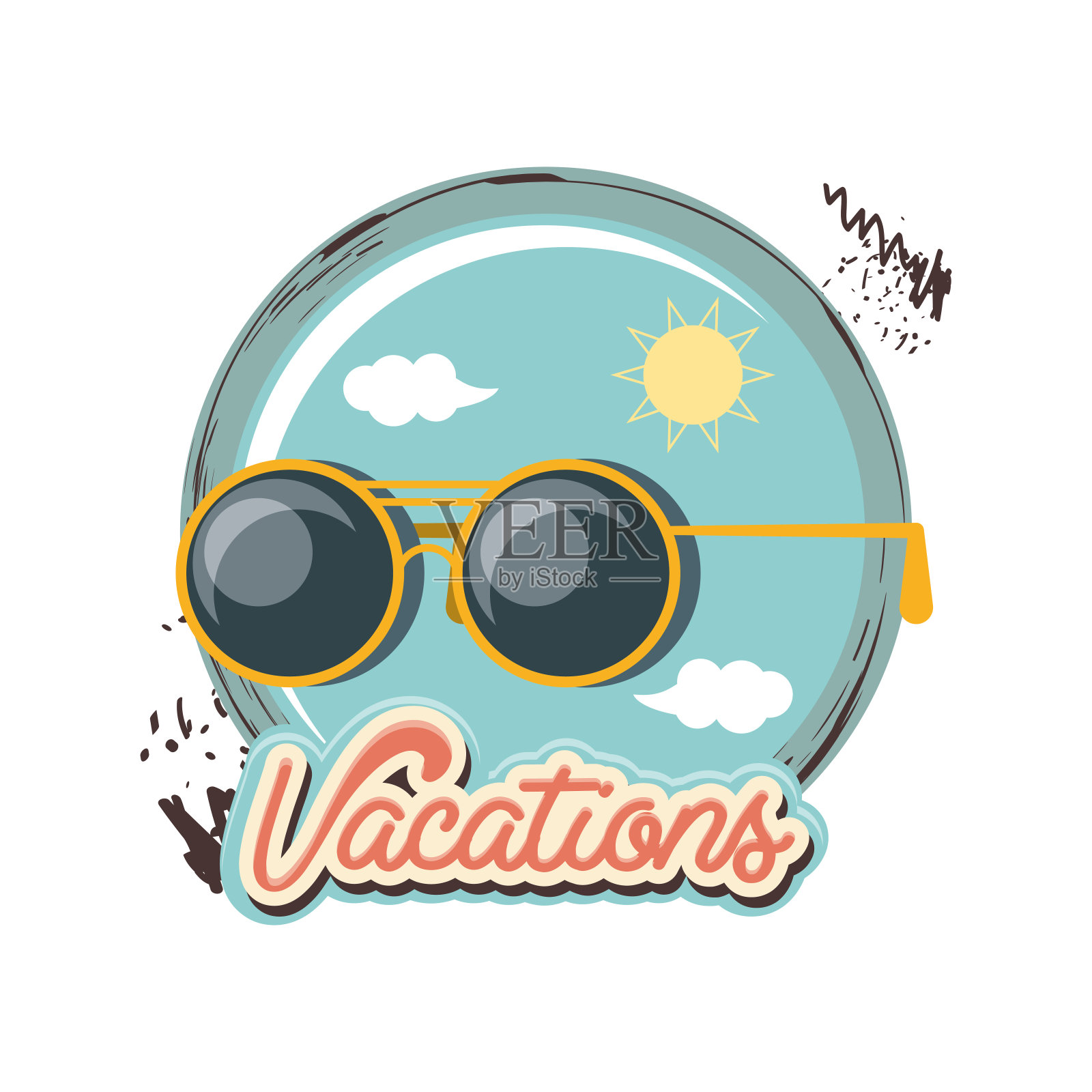 旅游度假太阳镜图标图标矢量插图插画图片素材