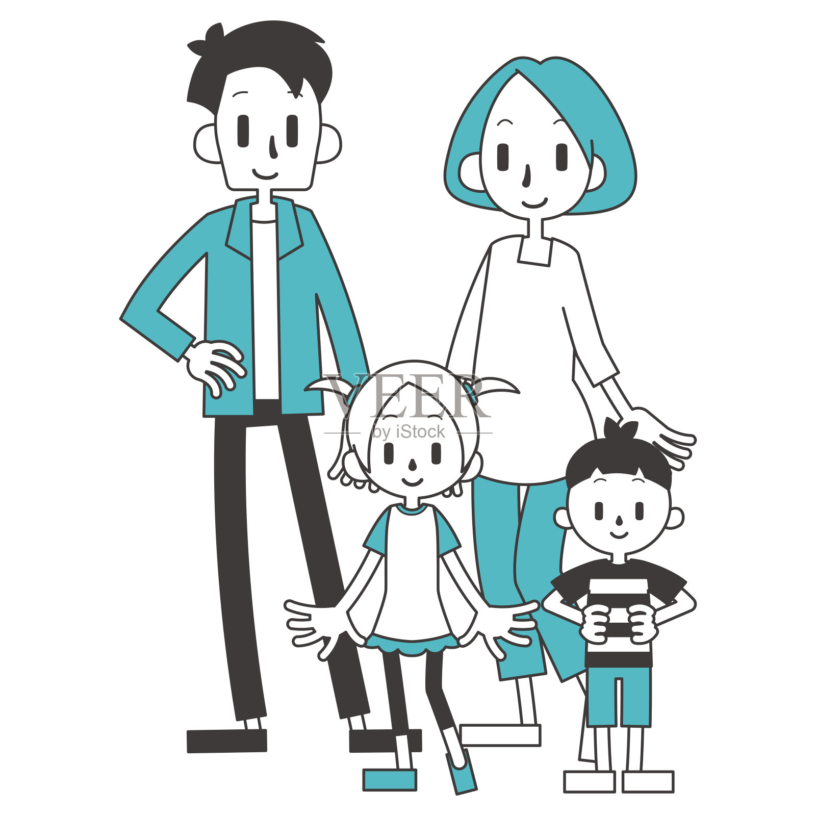 两代家庭插画图片素材
