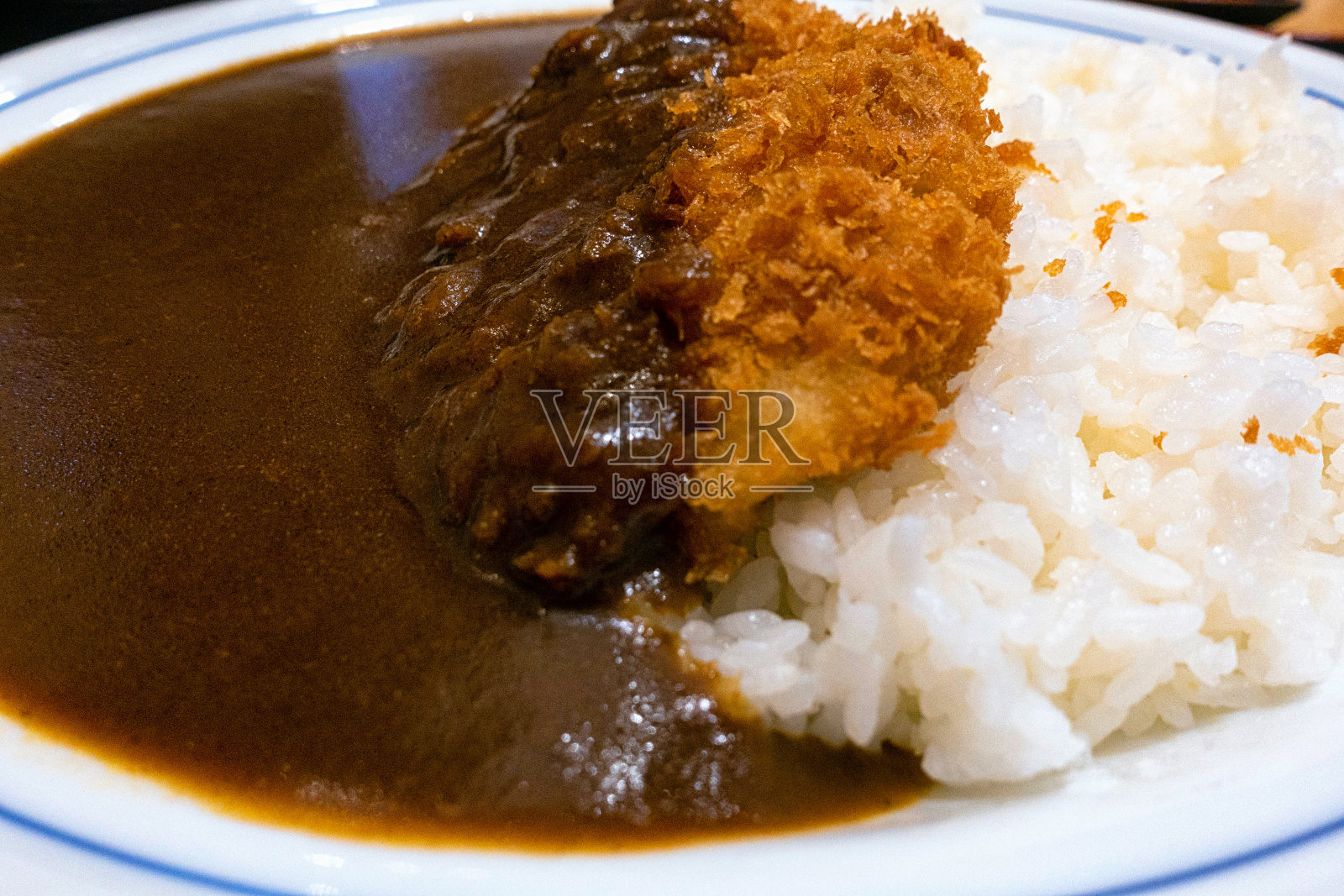 Tonkatsu咖喱饭照片摄影图片