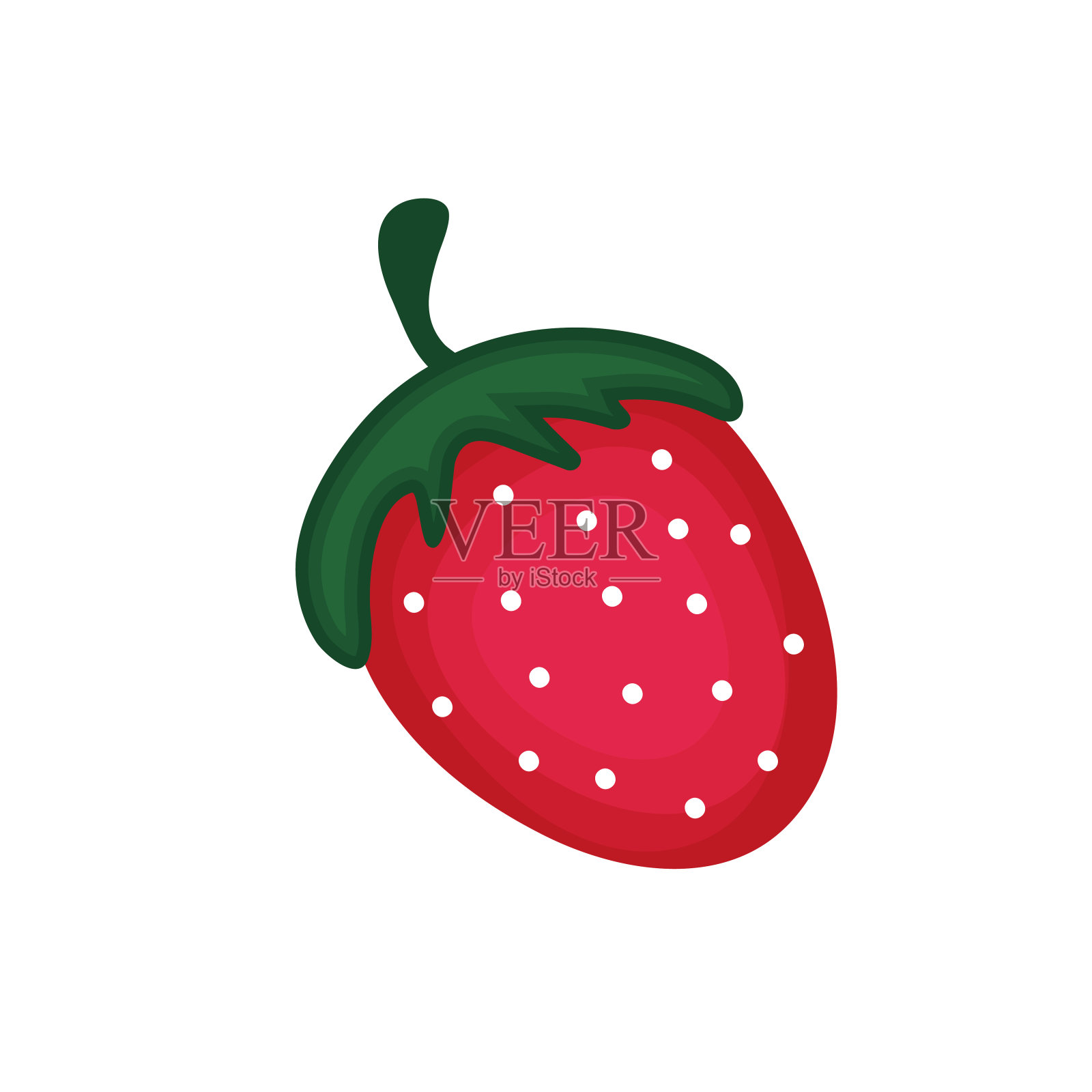 红草莓图标。插画图片素材